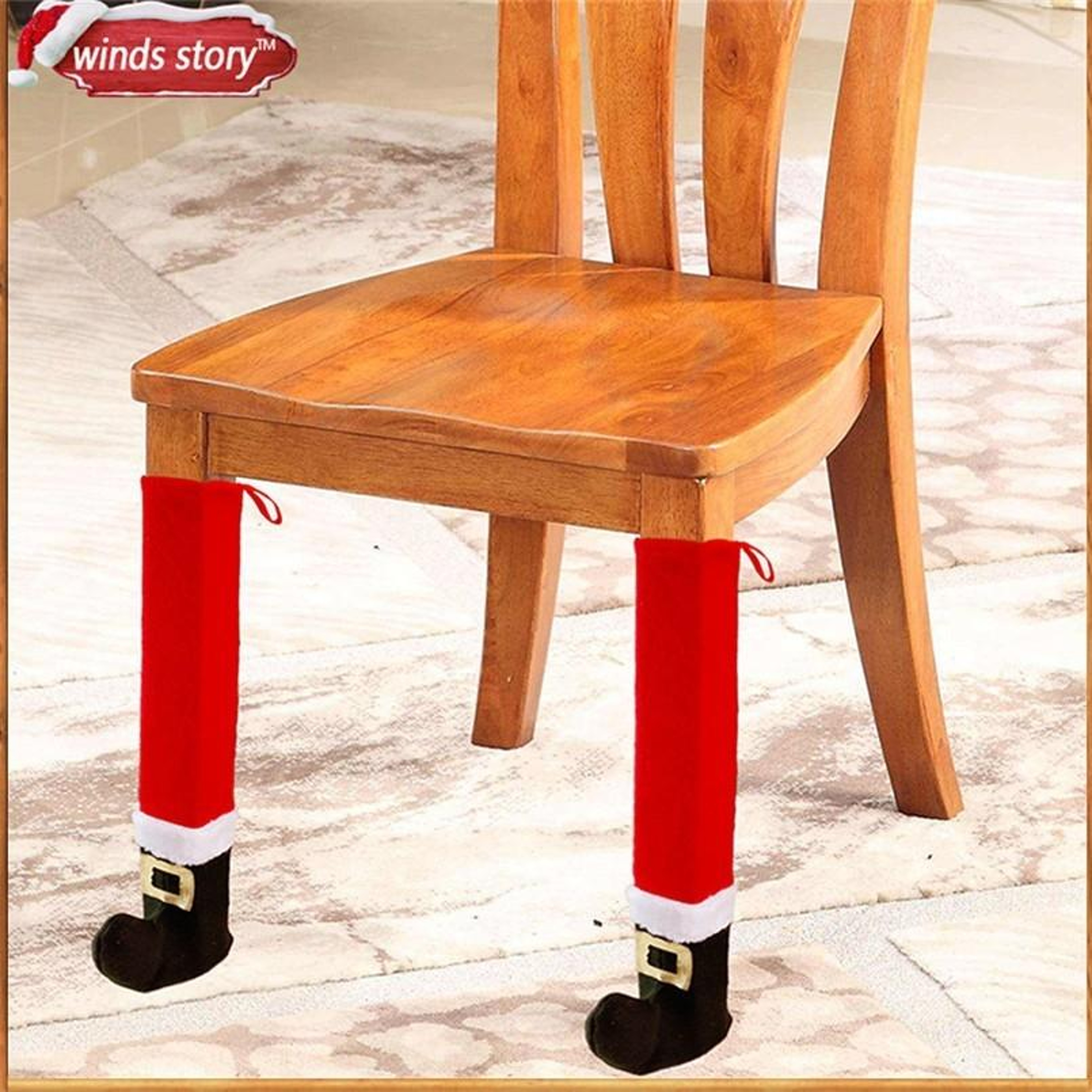 4PCS Christmas Chair Leg Covers and Furniture Floor Protectors with Festive Elf Boot Design – view 3