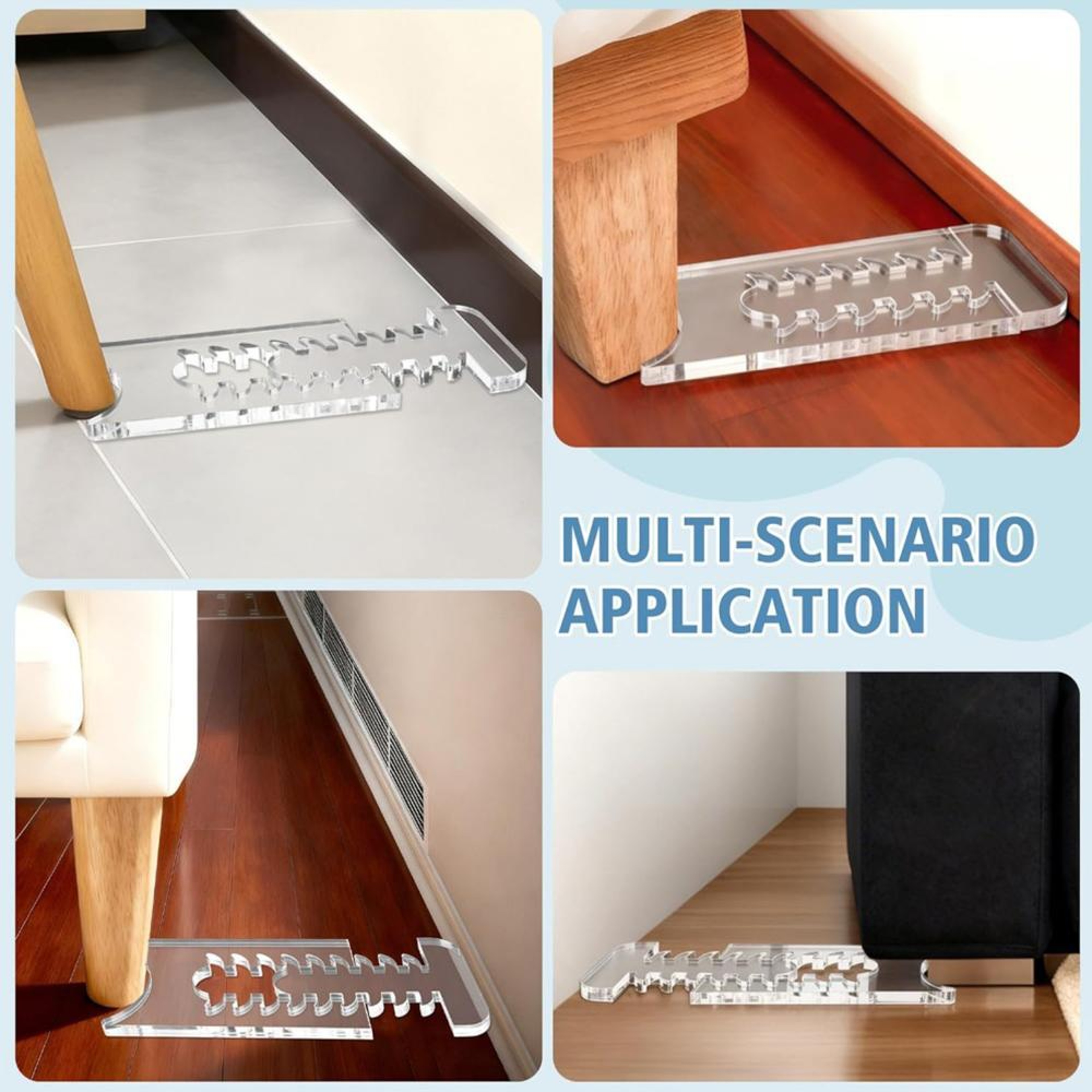Adjustable Clear Acrylic Furniture Wall Spacer And Couch Stopper For Sofas And Beds 6