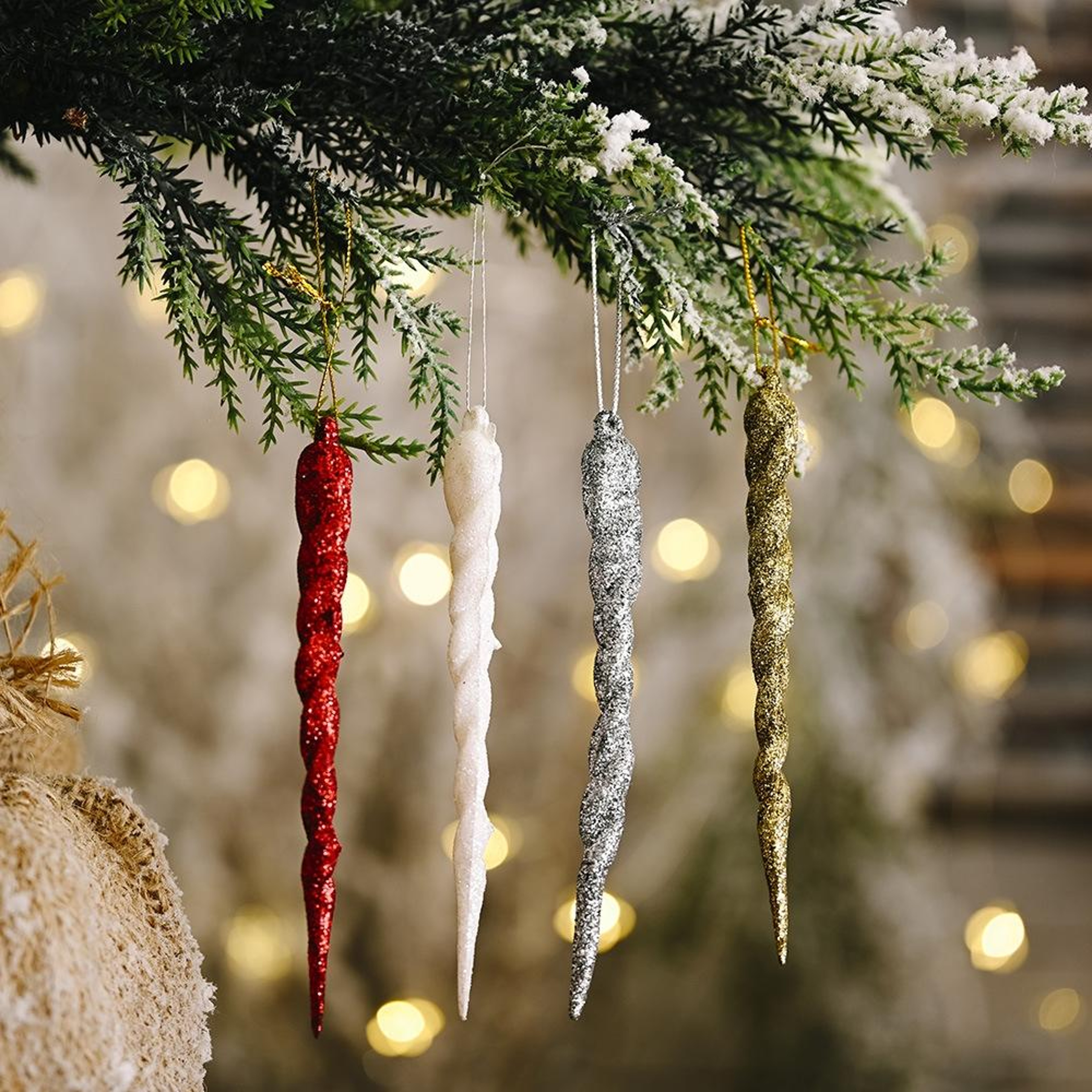 5PCS Colorful Christmas Icicle Ornaments Hanging Christmas Tree Decorations 2