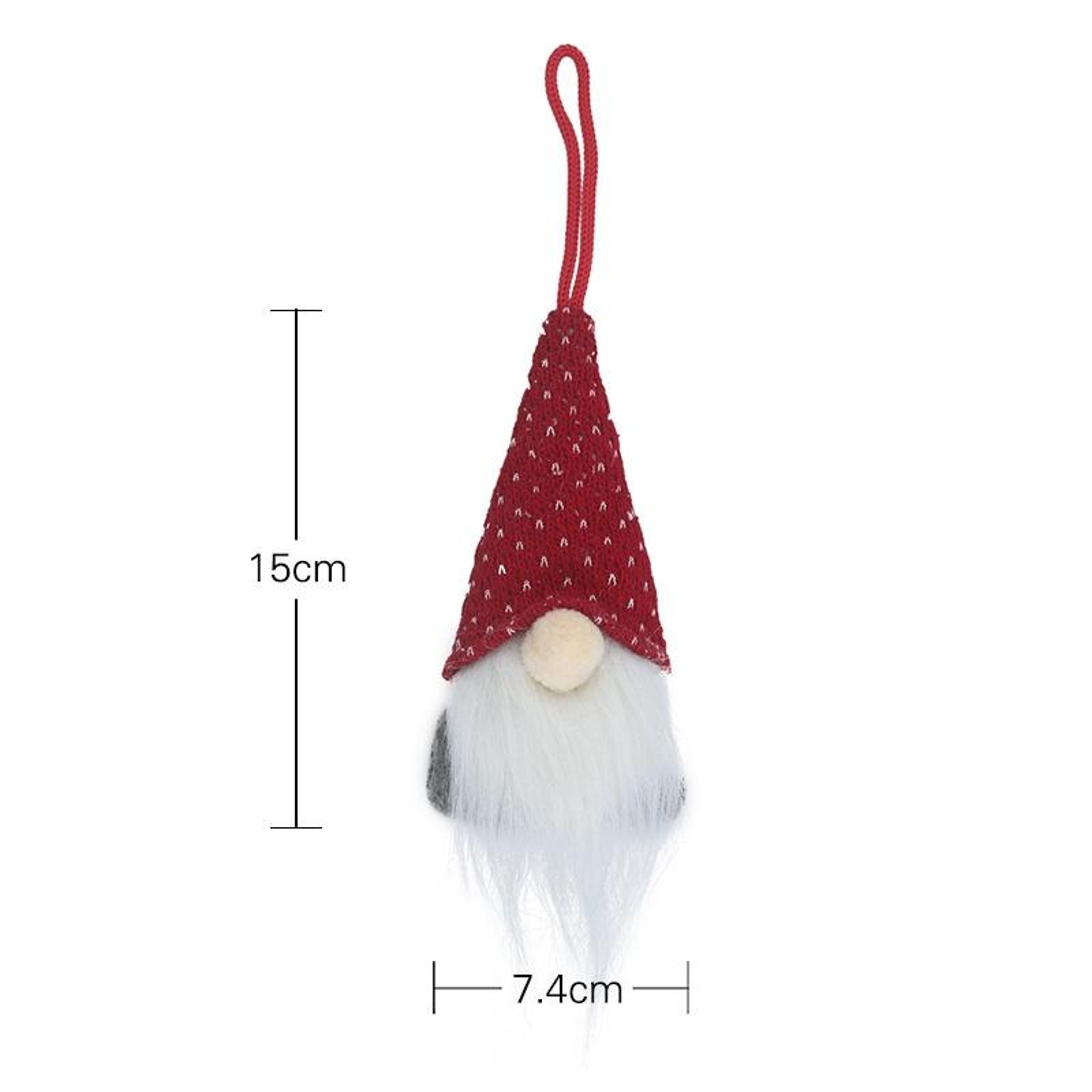 Handcrafted Christmas Gnome Ornament Plush Faceless Santa Hanging Holiday Decoration 2