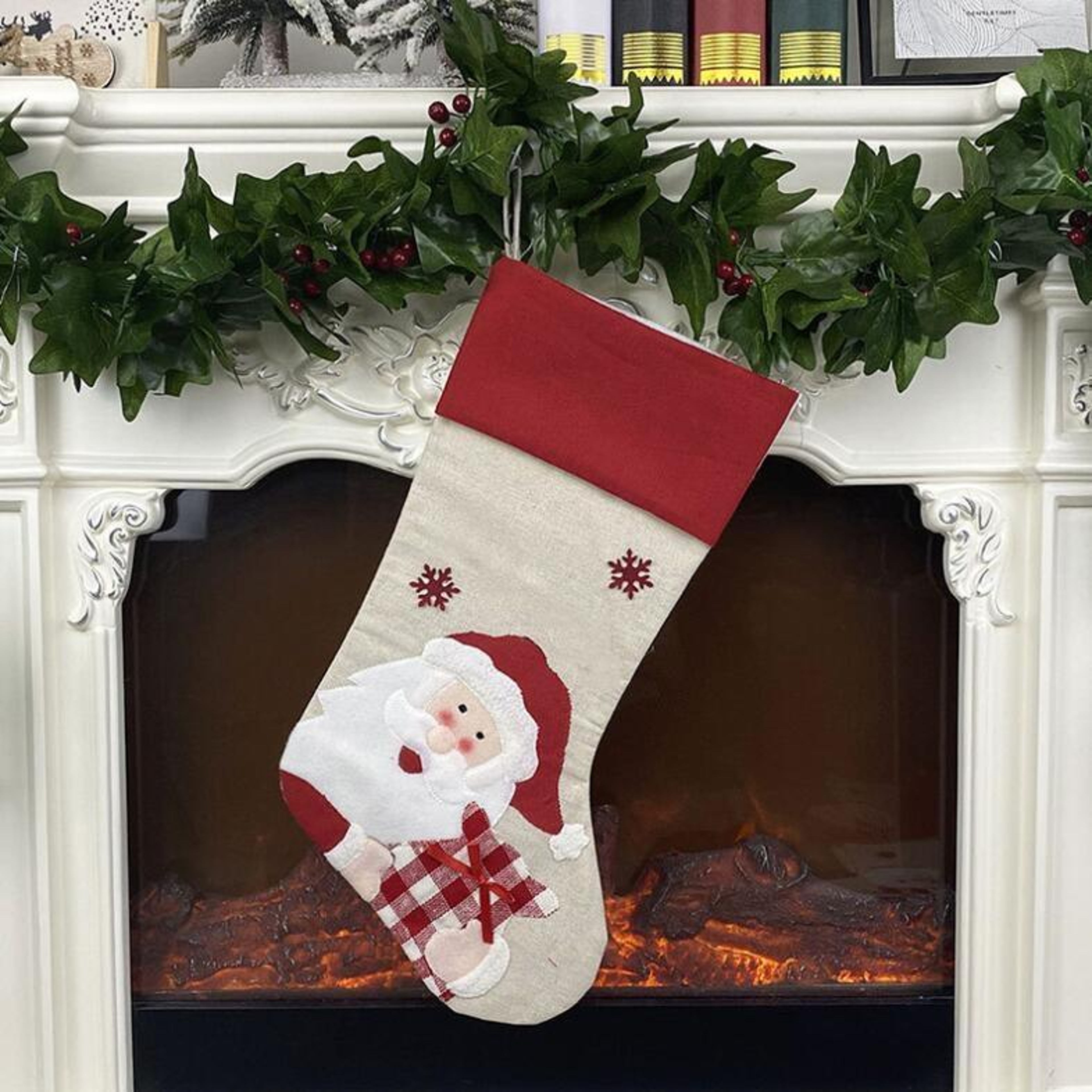 Santa Claus Christmas Stocking Gift Bag For Candy Gifts And Holiday Decor 5