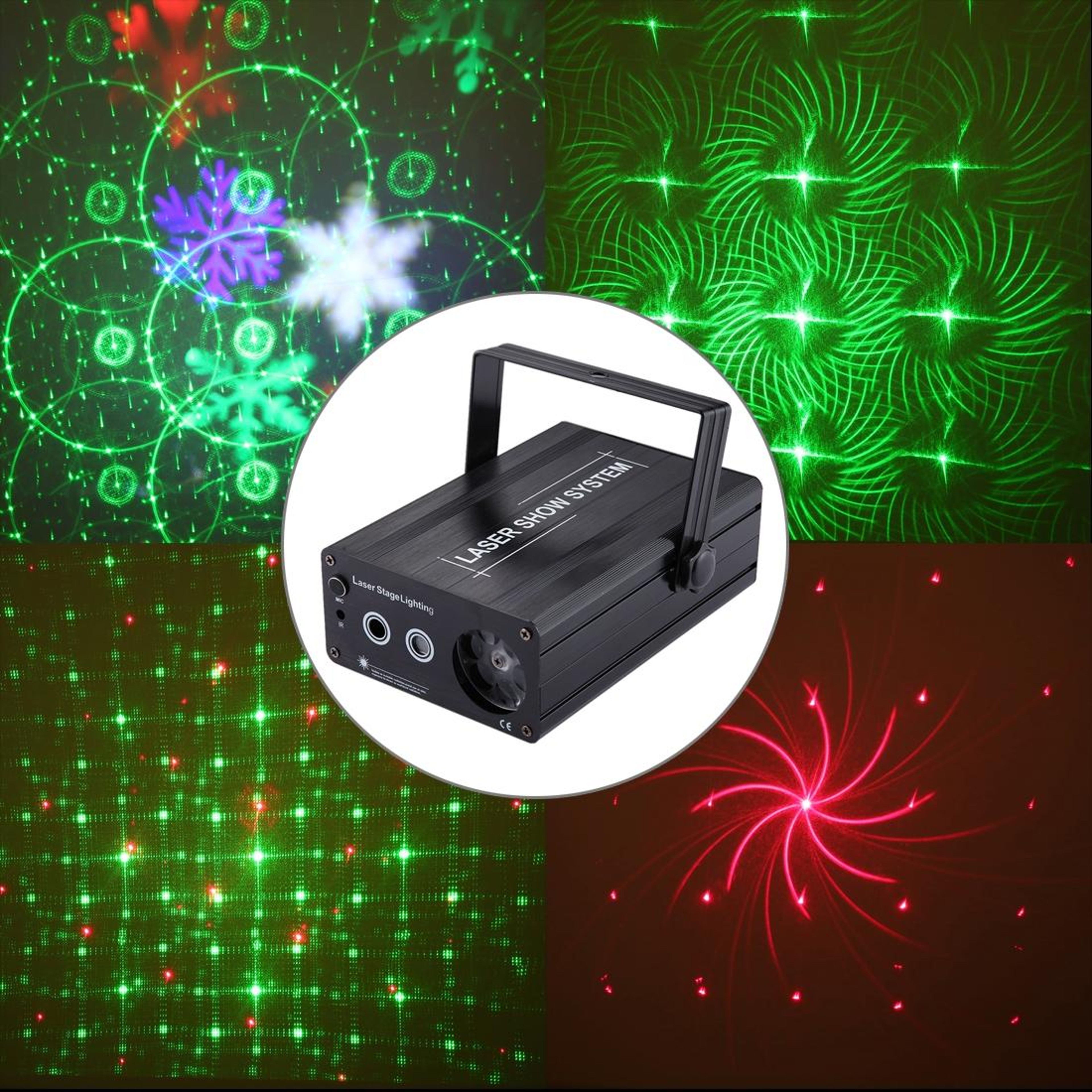 20W Laser Snowflake Projector LED Stage Light With Sound Control 1