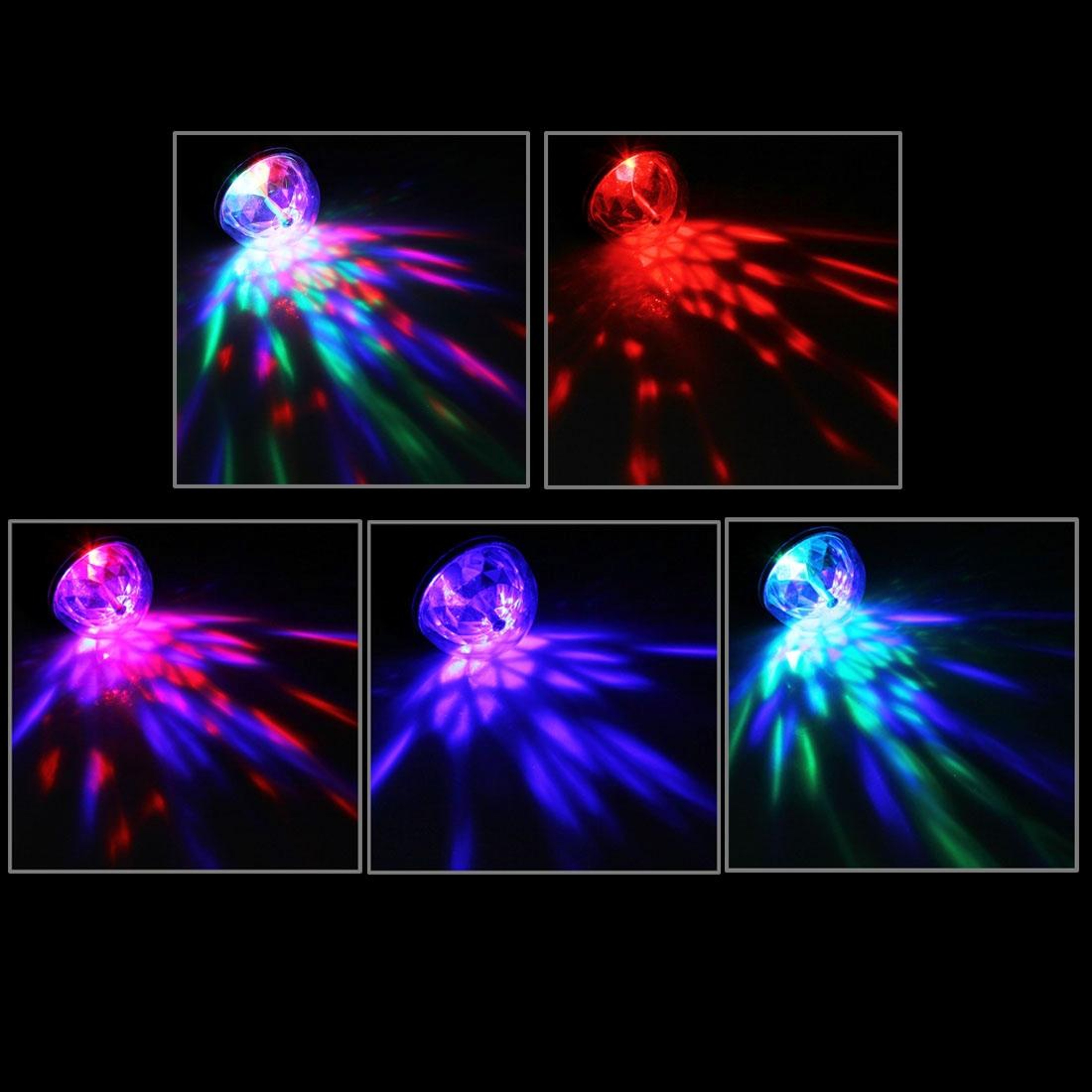 3W WaterResistant LED Disco Ball Light With Rotating Stage Effect And Bicycle Mount 5