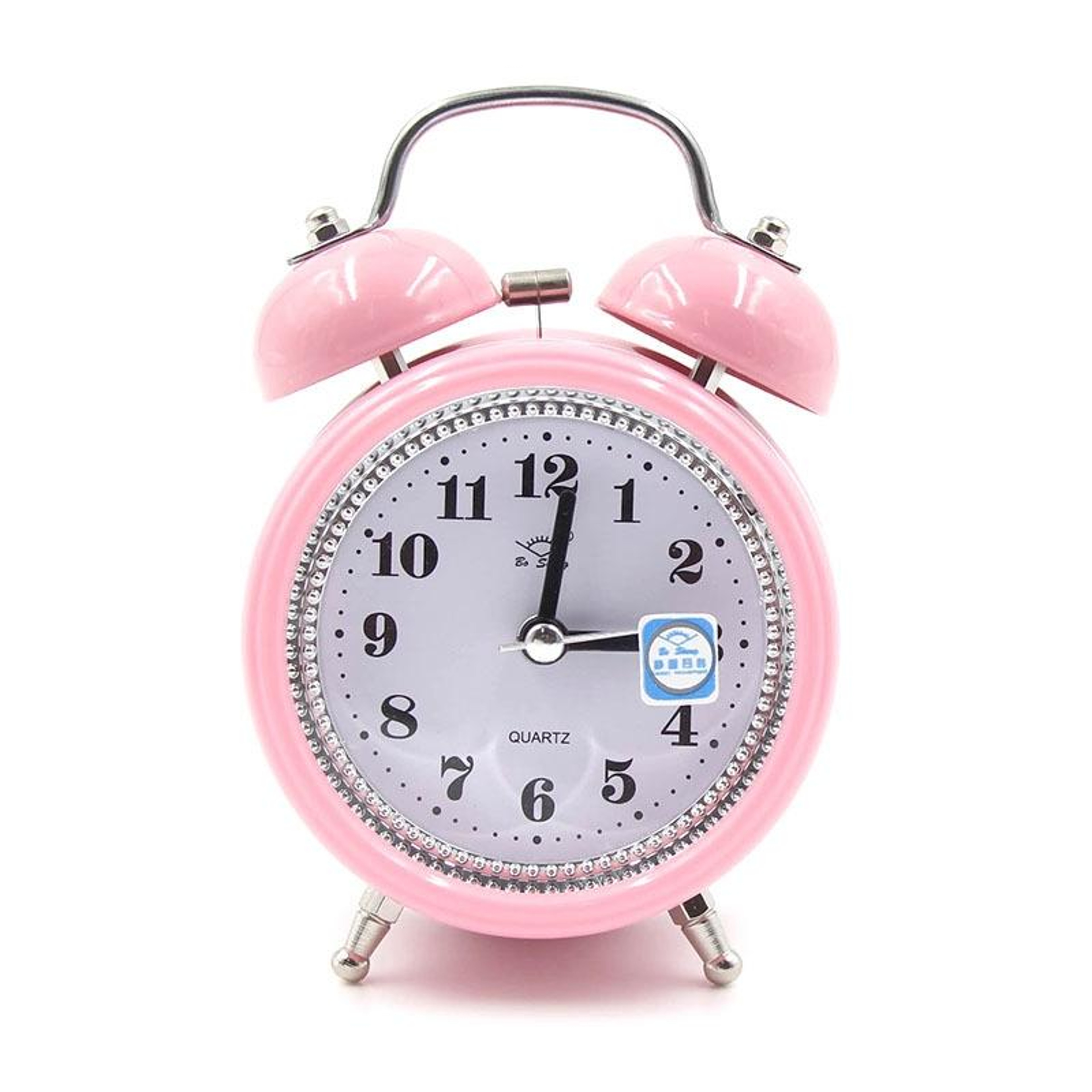 Silent Metal Alarm Clock With Night Light NonTicking Bedside Clock 2