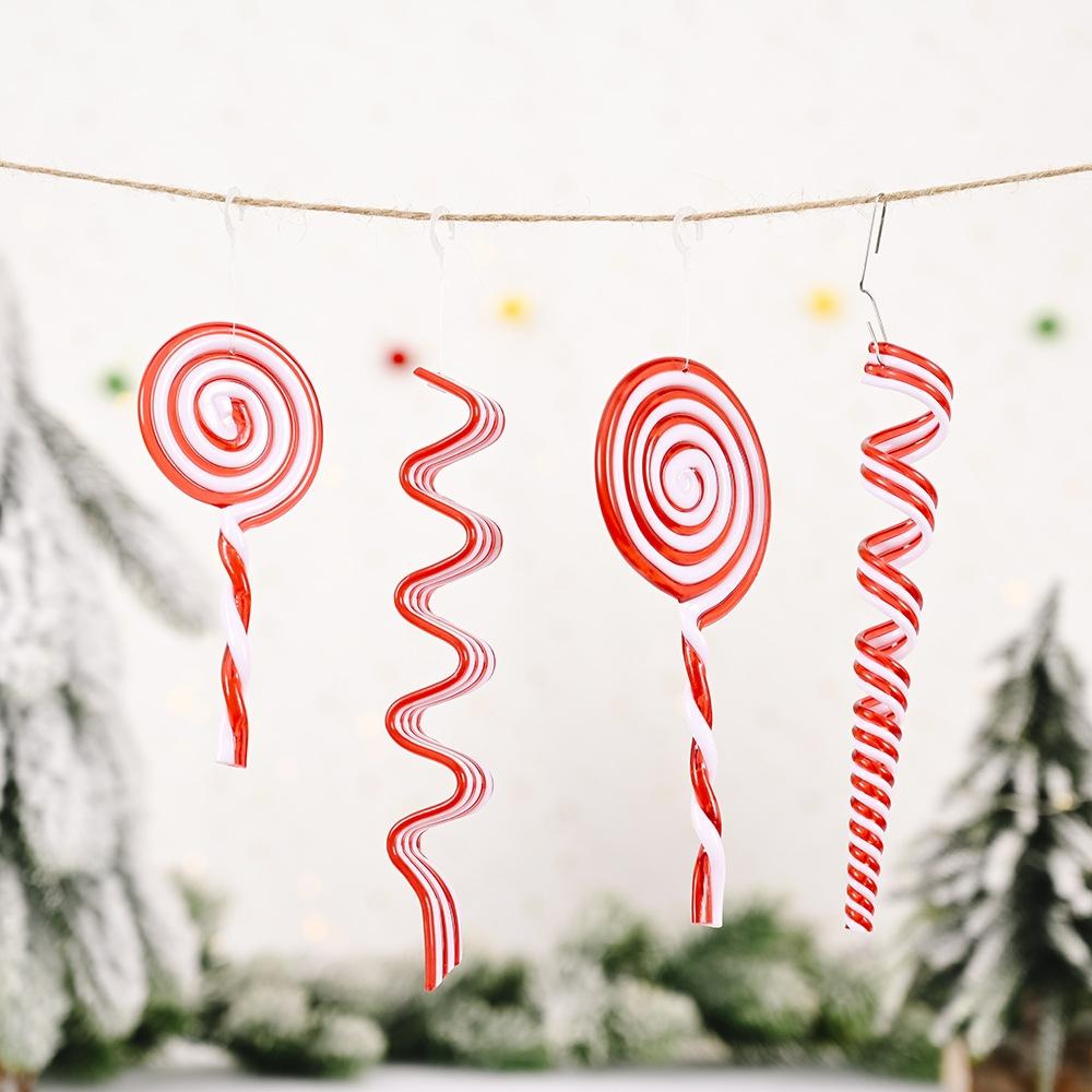 Candy Christmas Tree Ornaments Realistic Lollipop Hanging Holiday Decorations 7