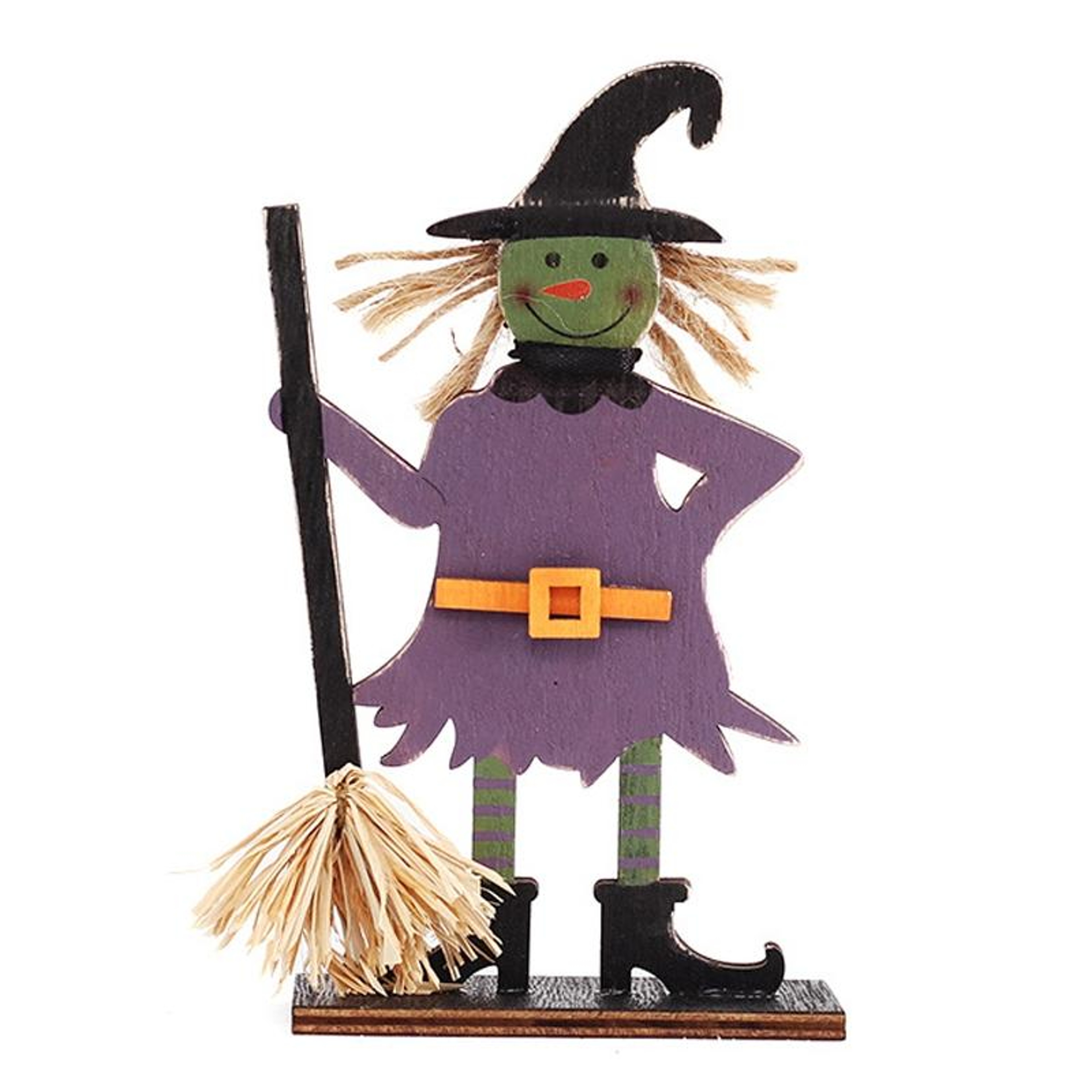 Wooden Witch & Ghost Halloween Tabletop Decor, Painted 3D Halloween Party Decorations – view 8