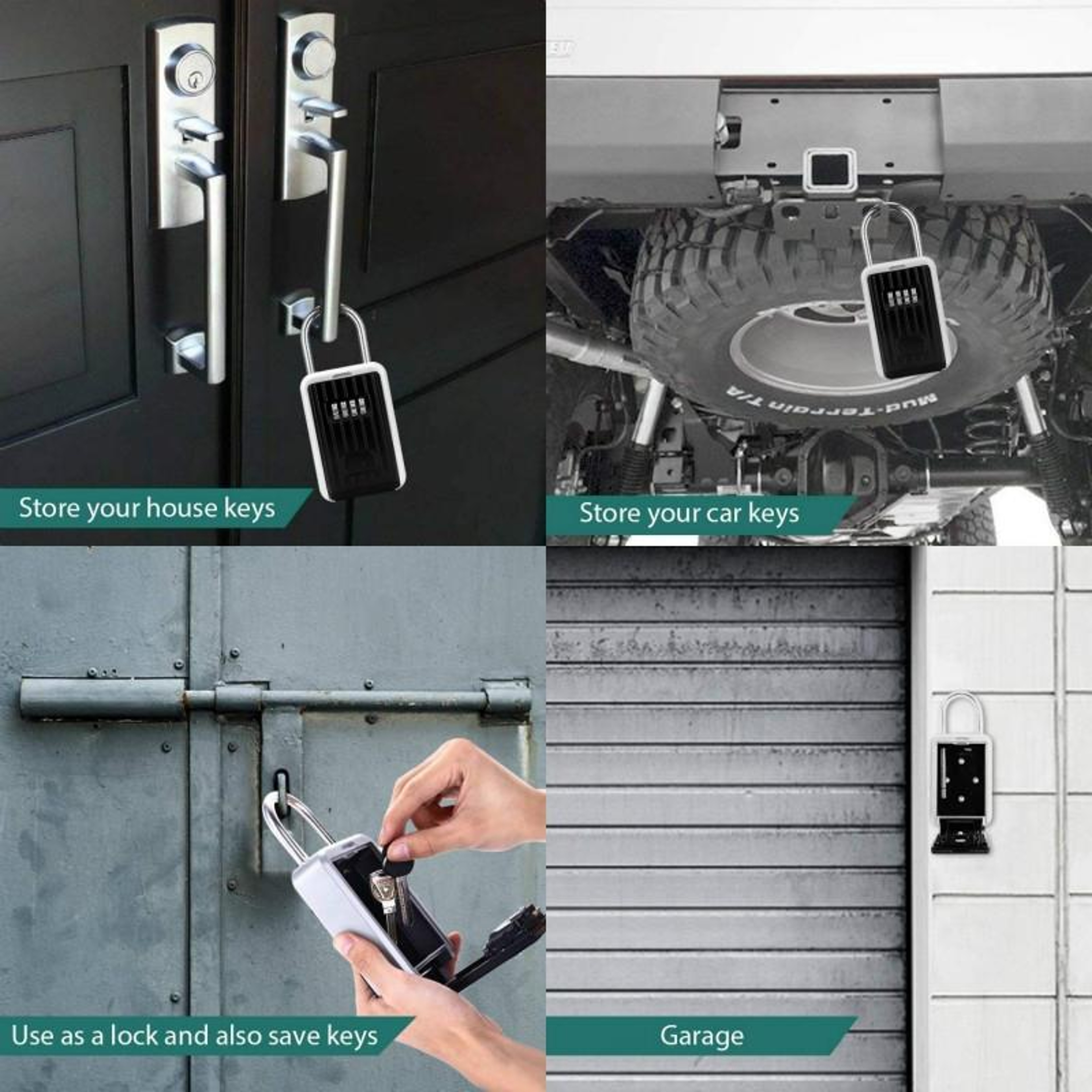 Secure Wall Mounted Combination Key Lock Box for Outdoor Key Storage – view 4