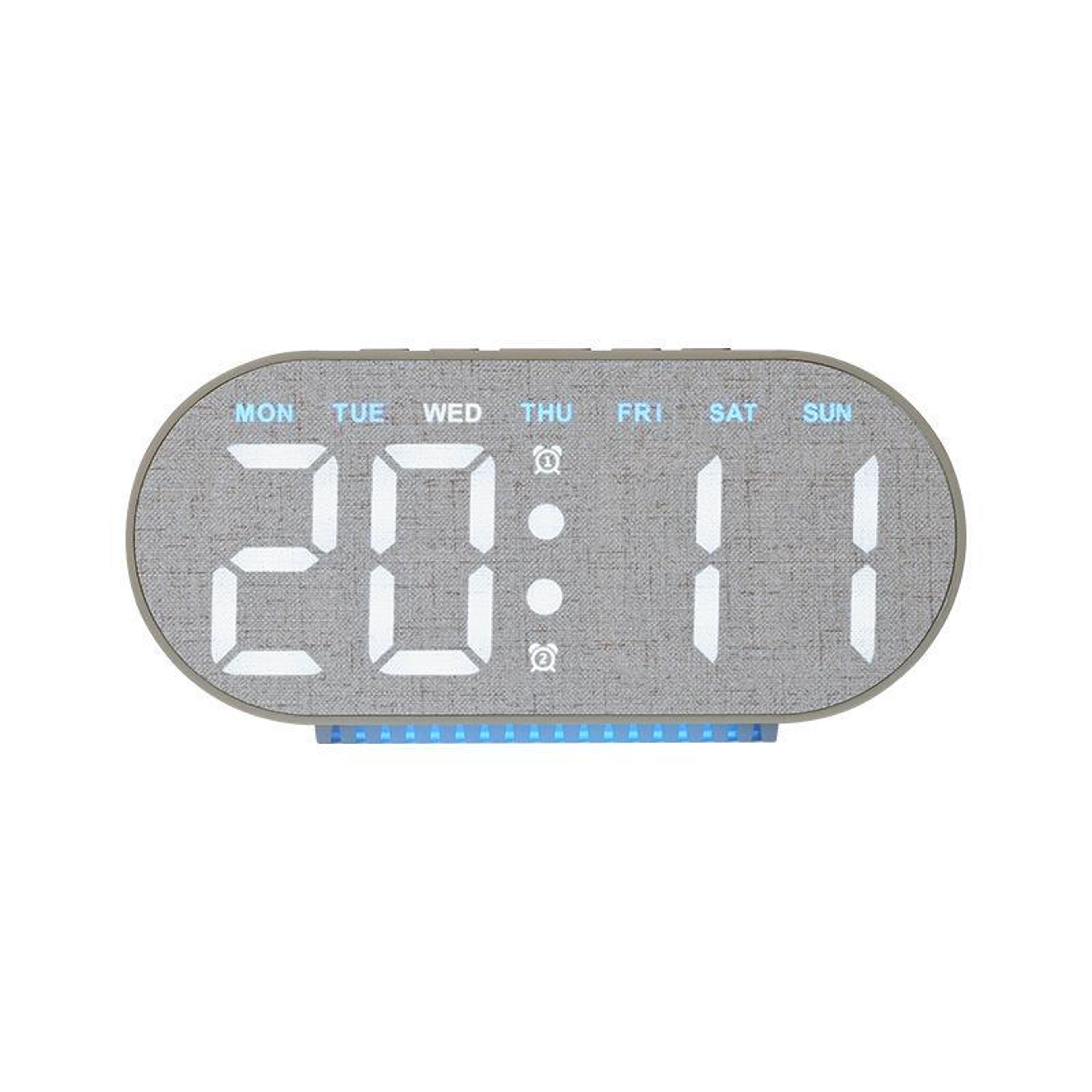 Faux Bamboo Digital Alarm Clock with Ambient Light, LED Display, Date, Weekday and Temperature – view 12