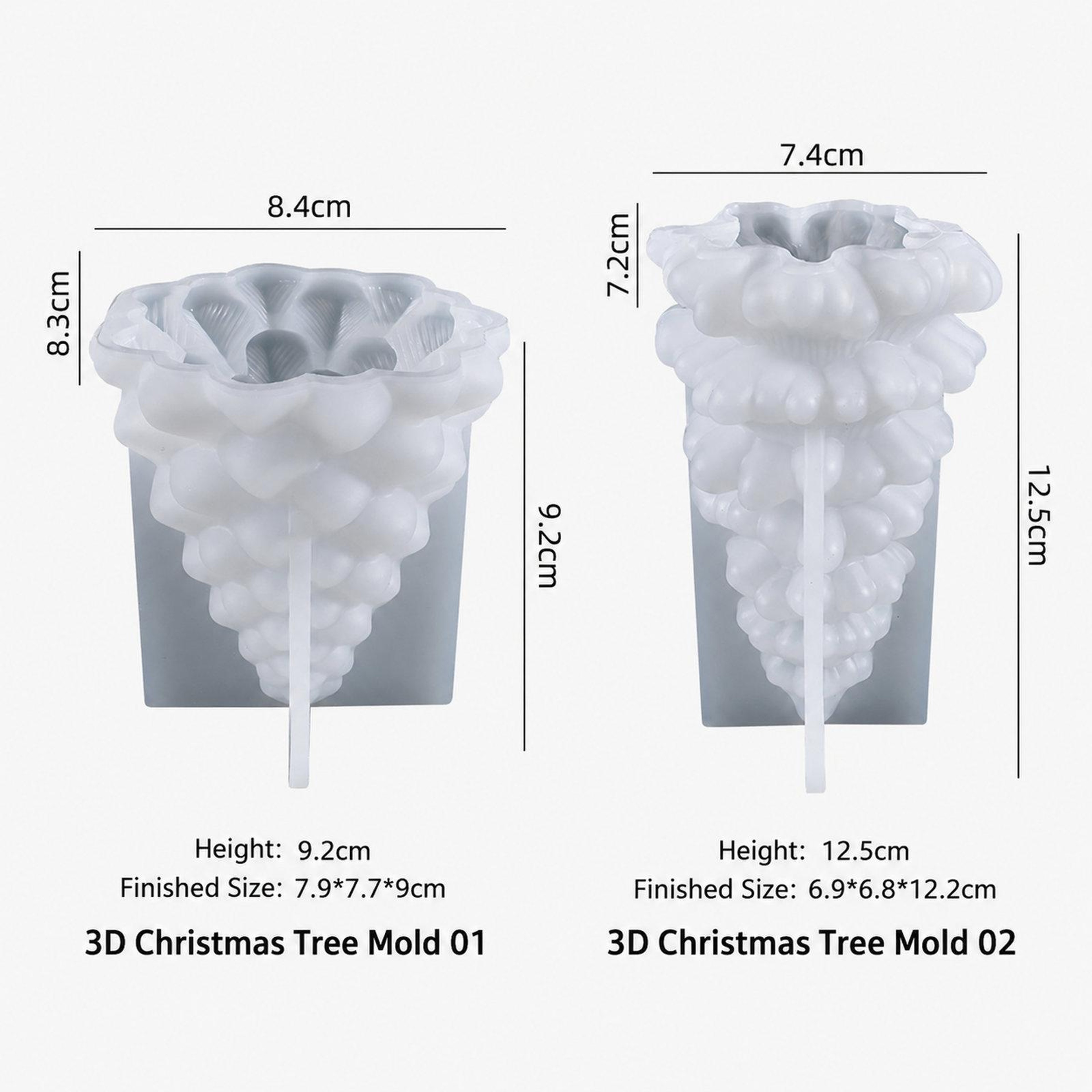 3D Christmas Tree Silicone Mold For Candle Making And Epoxy Resin Casting 6