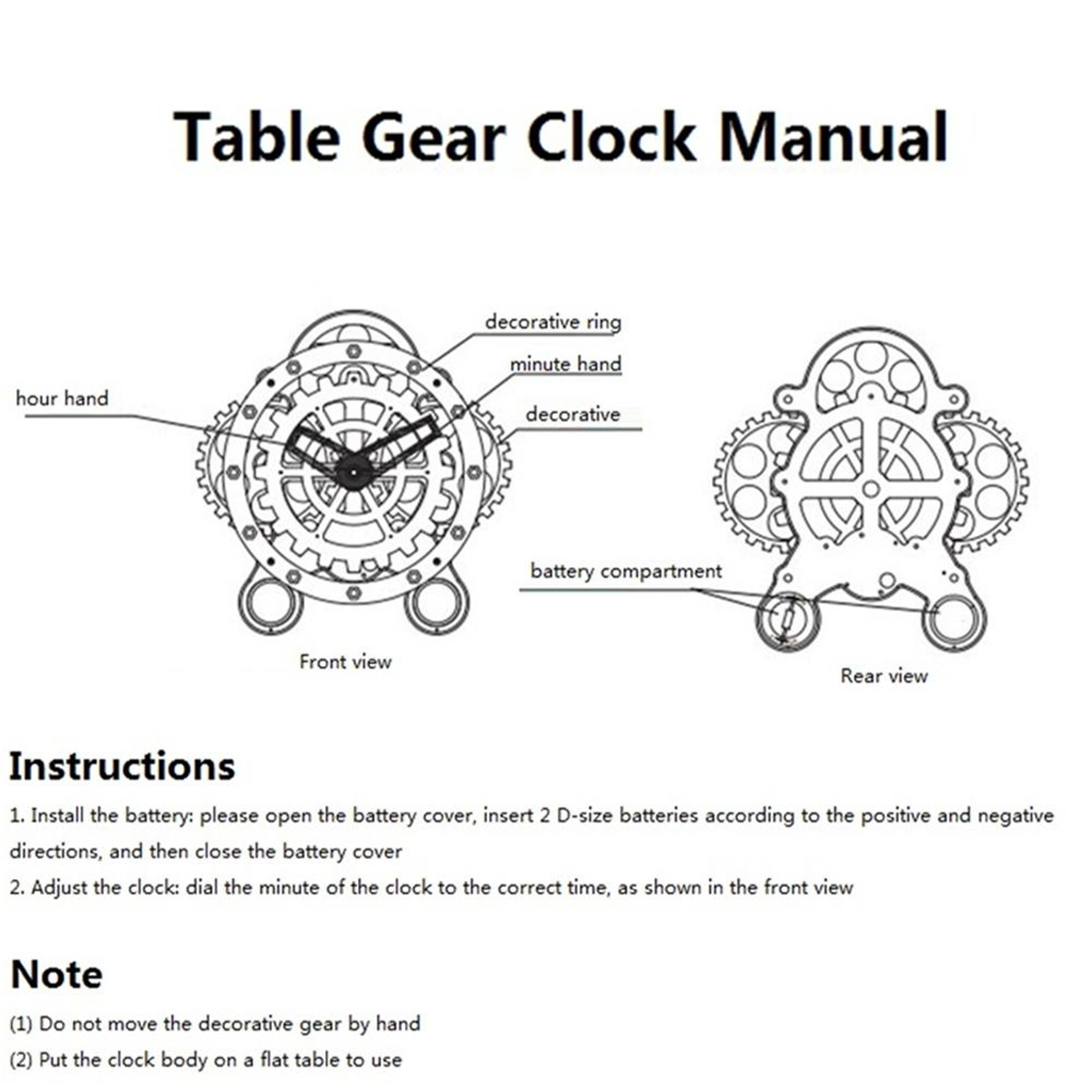 Rotating Gear Decorative Table Clock With Stainless Steel Base And Quartz Movement 4