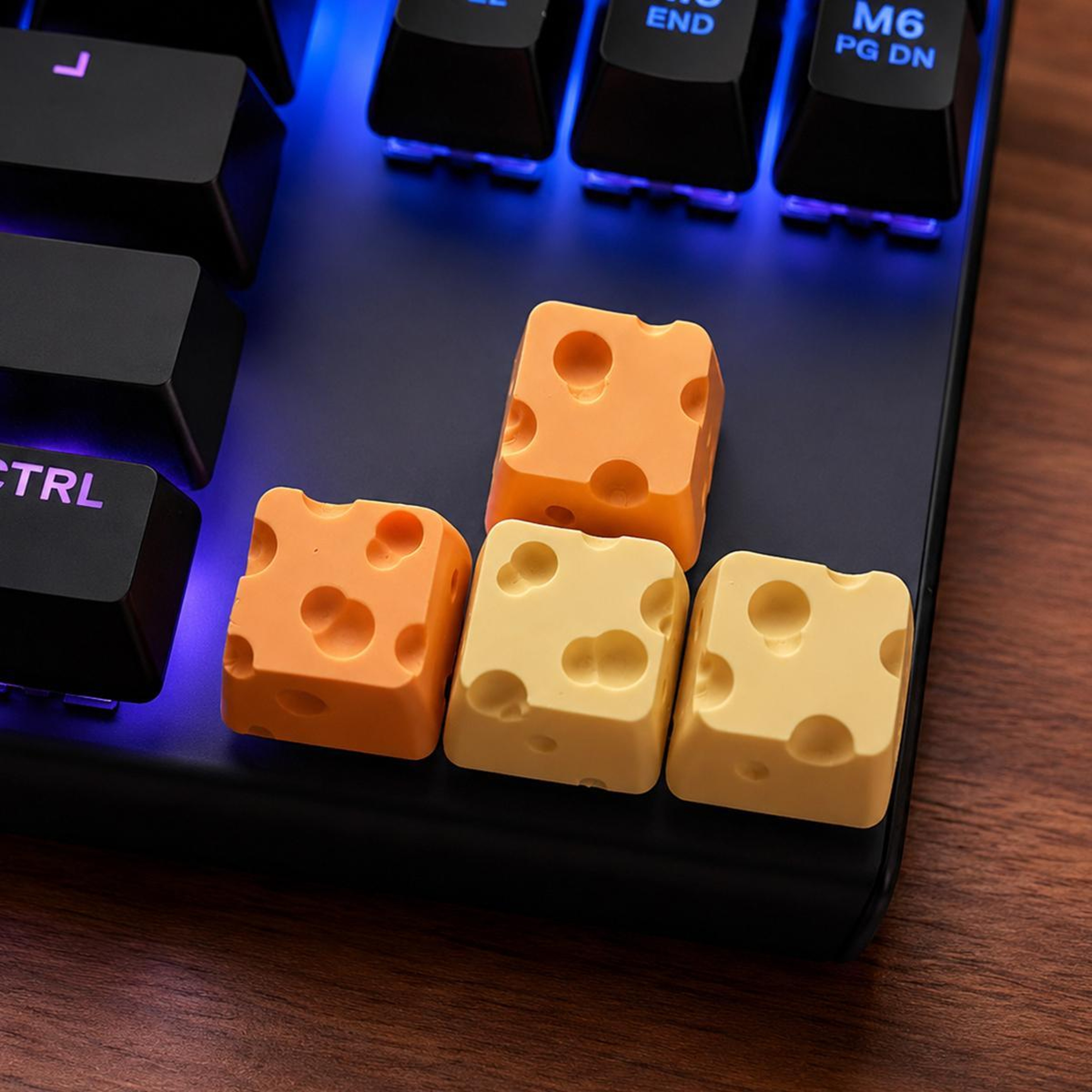 4-Piece Cheese Keycaps 3D Cross-Stem Mechanical Keyboard Keycaps – view 1