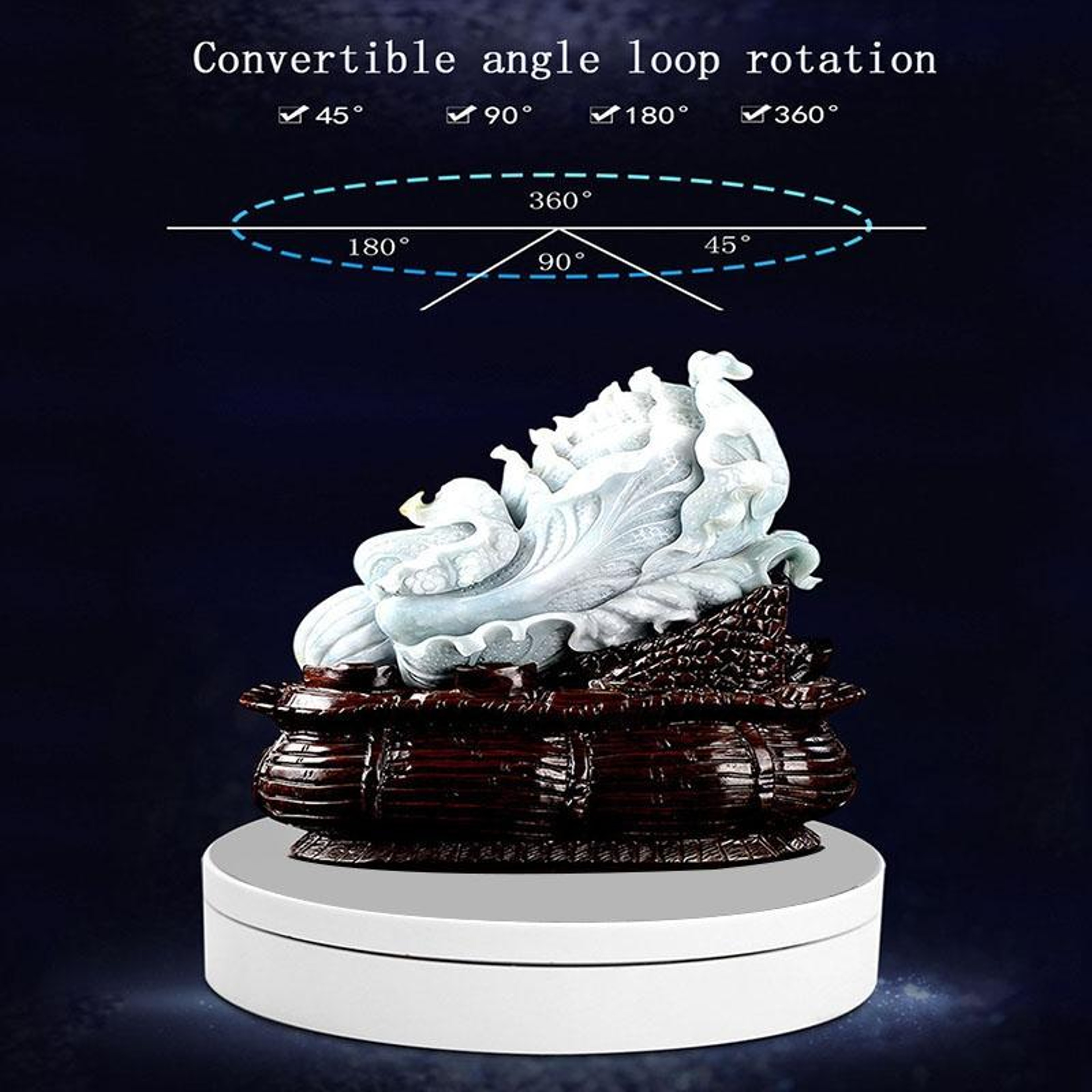 360° Rotating Display Stand with USB Power and 3-Speed Photography Turntable – view 4