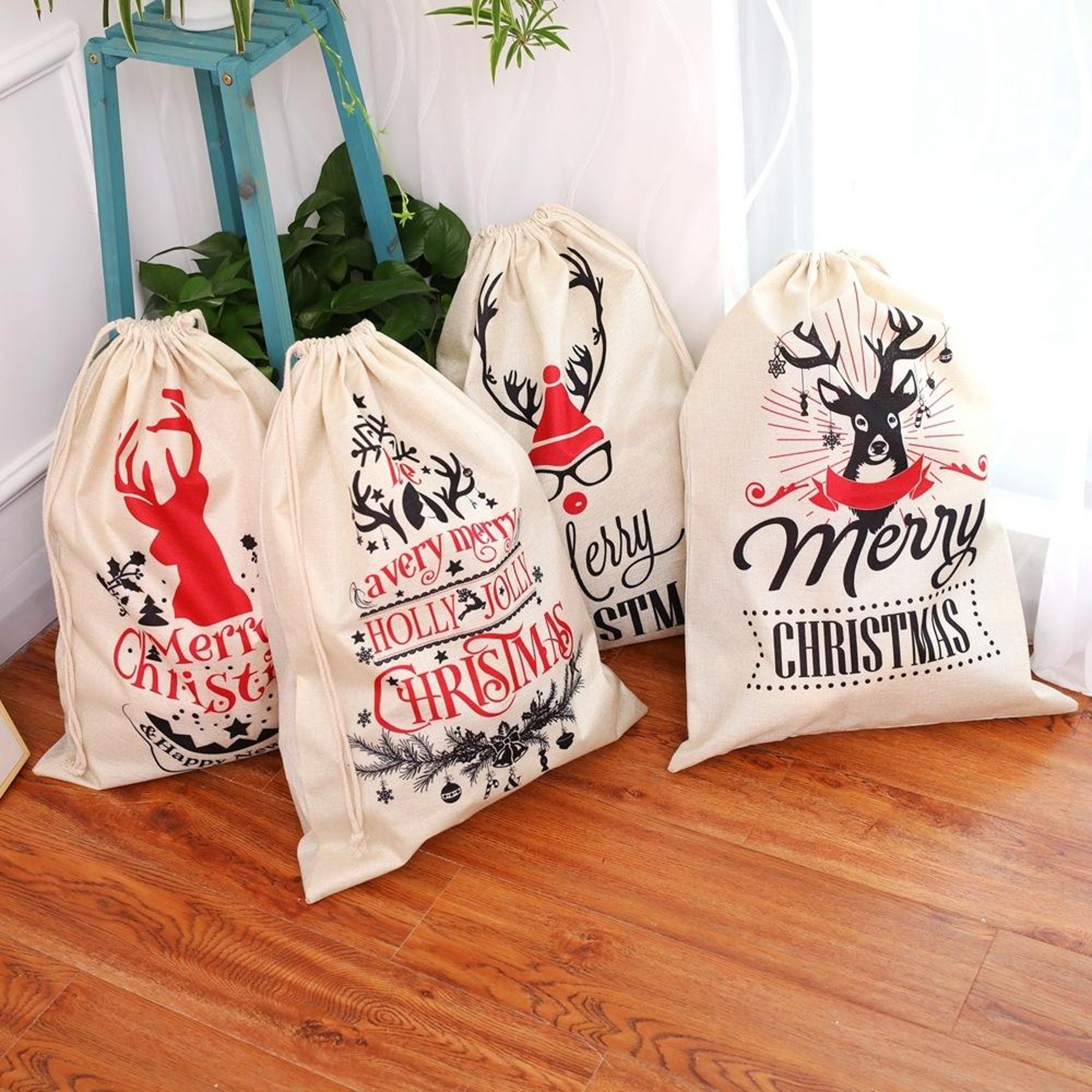 Christmas Gift Bag Santa Sack For Presents Candy And Holiday Decor 4