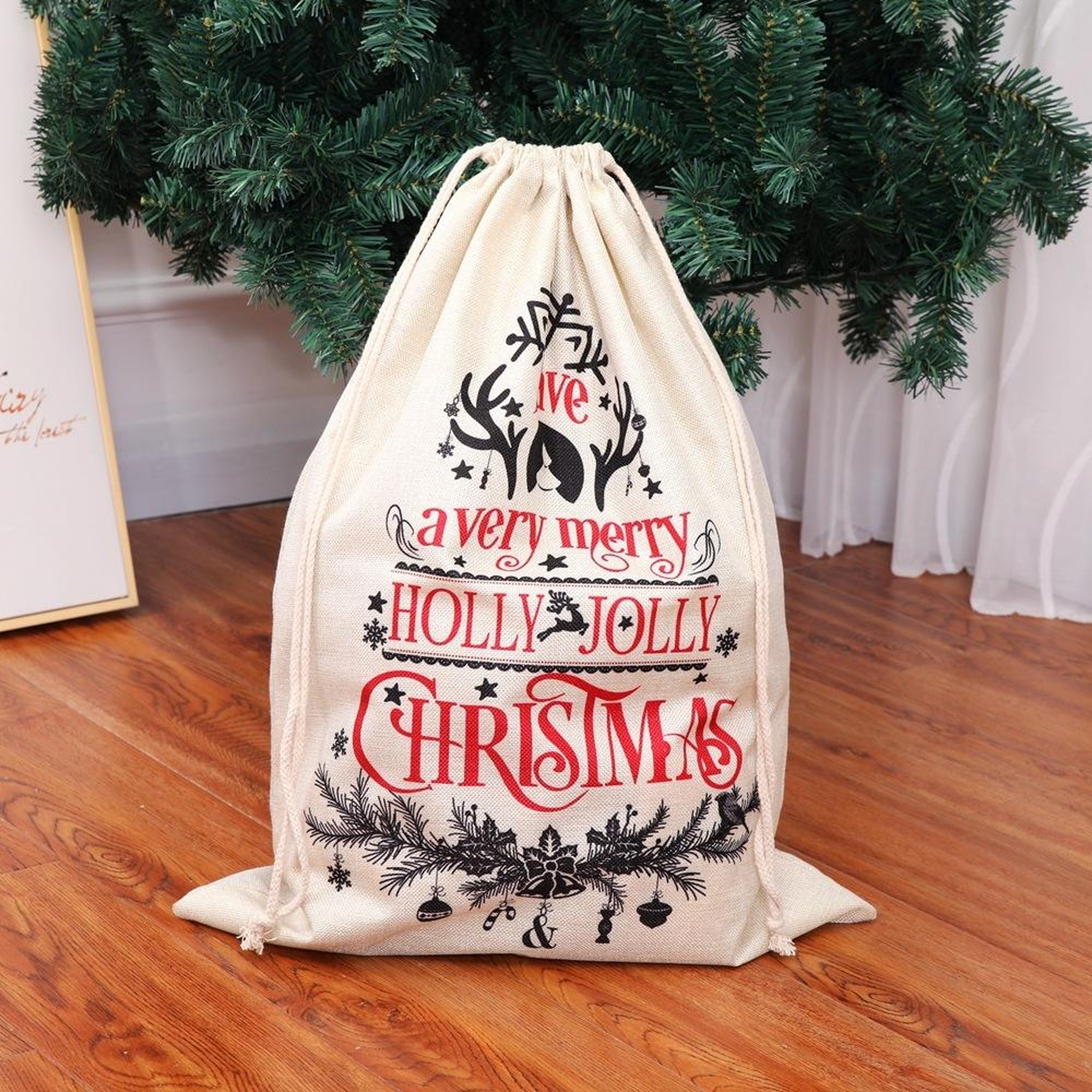 Christmas Gift Bag Santa Sack For Presents Candy And Holiday Decor 8