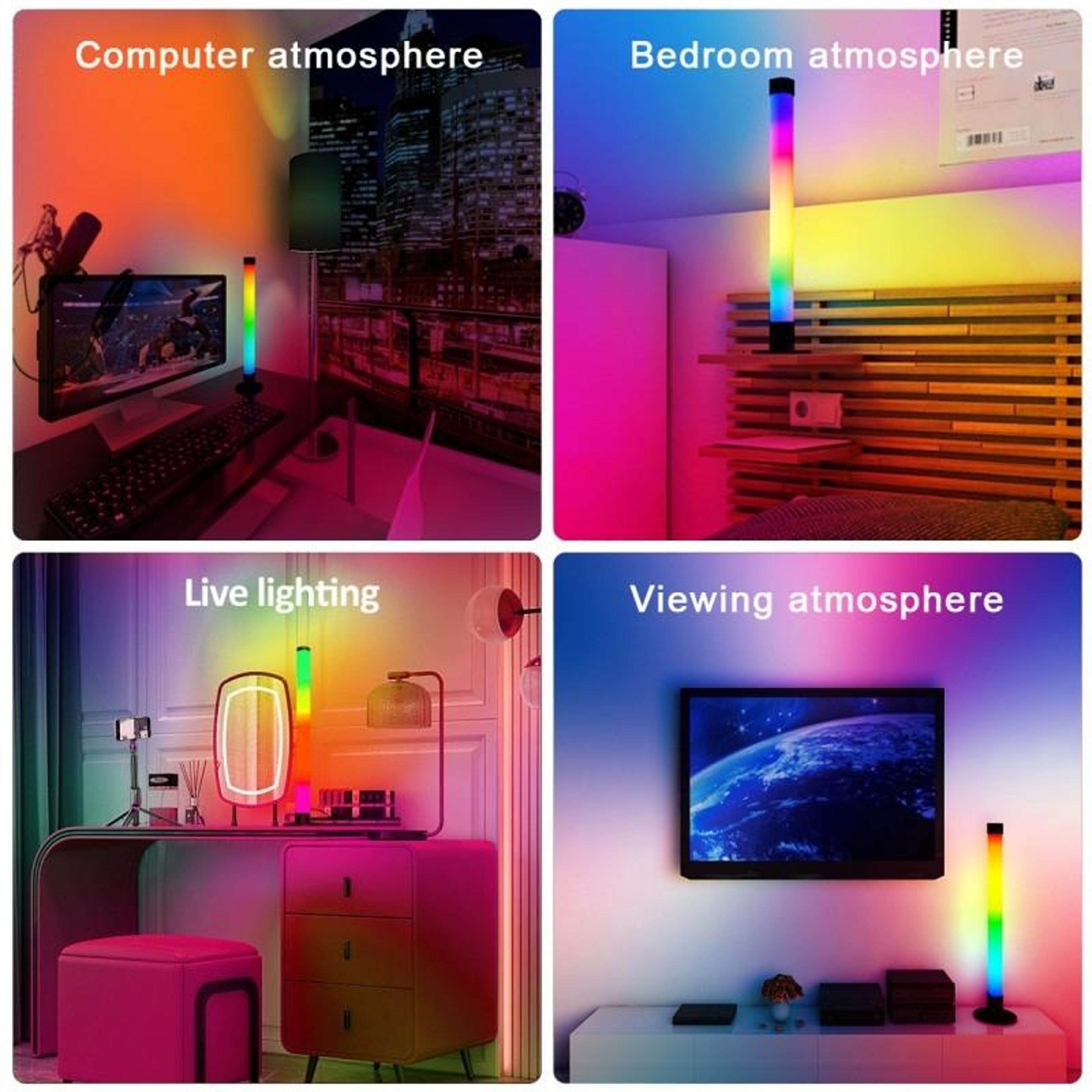 WiFi Smart LED Light Bars With Music Sync For Gaming TV And Room Ambience 4