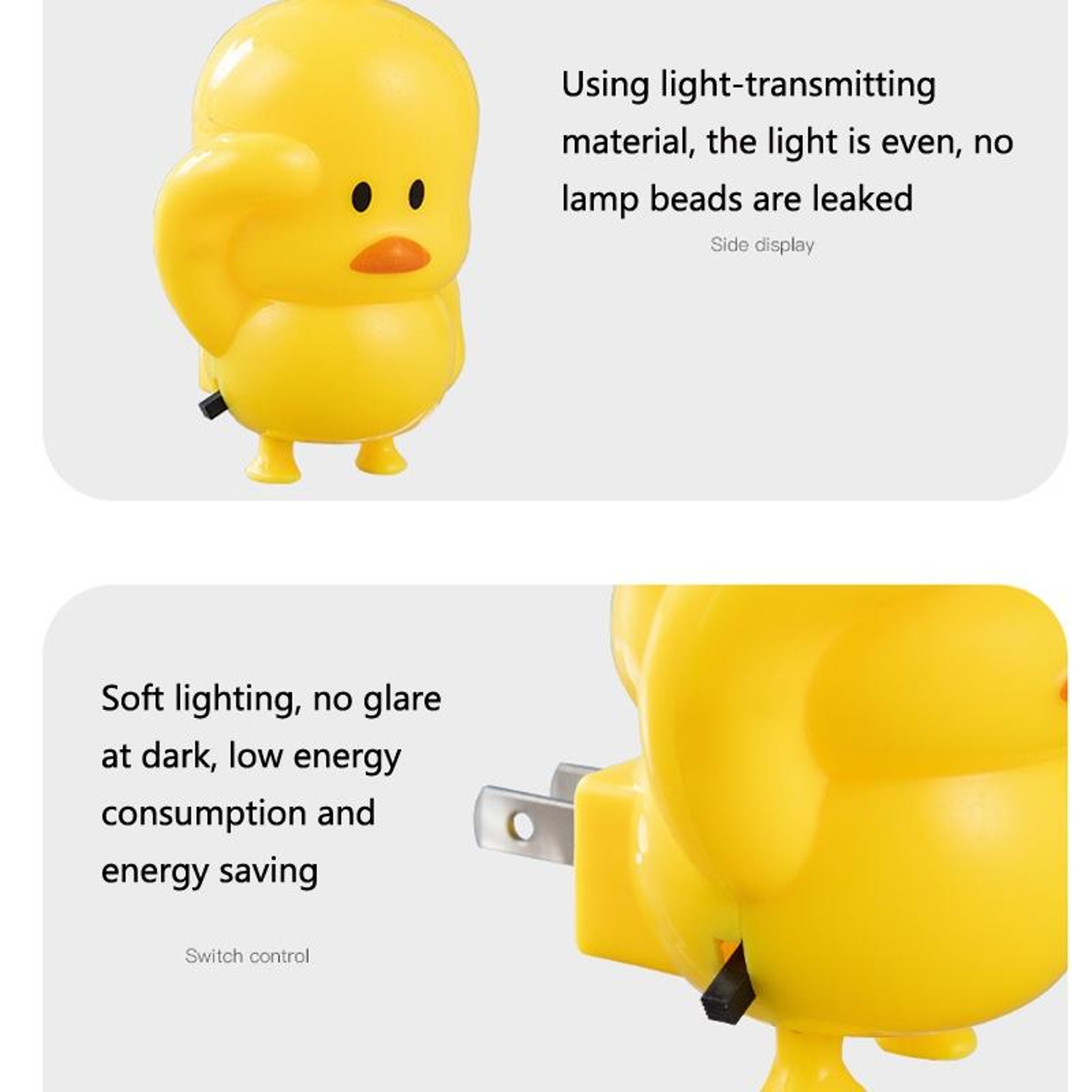 5PCS Cute Duck LED Night Light PlugIn Nursery And Bedside Lamp 3