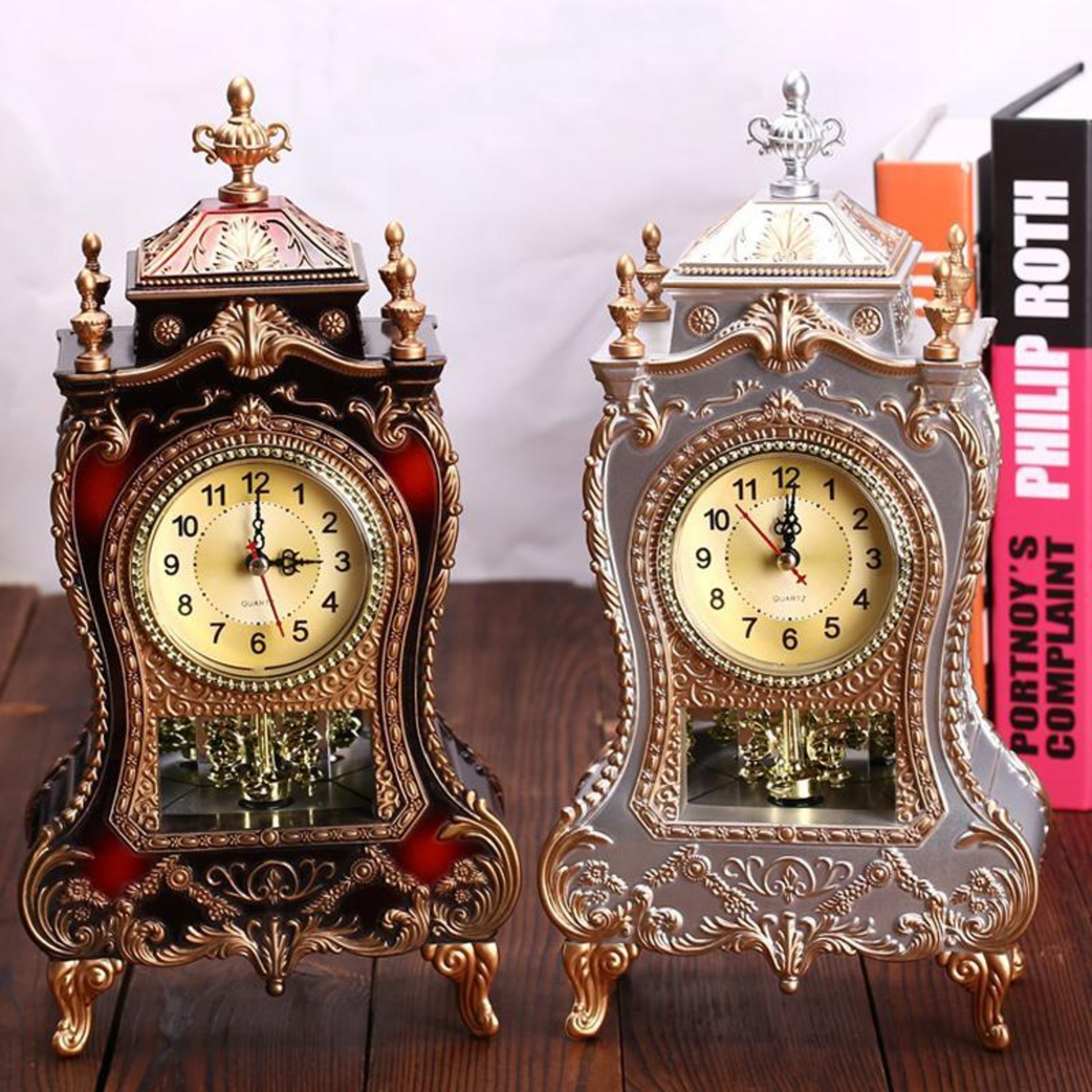 Royal Vintage Pendulum Clock With Hourly Chime For Elegant Home Decor 0