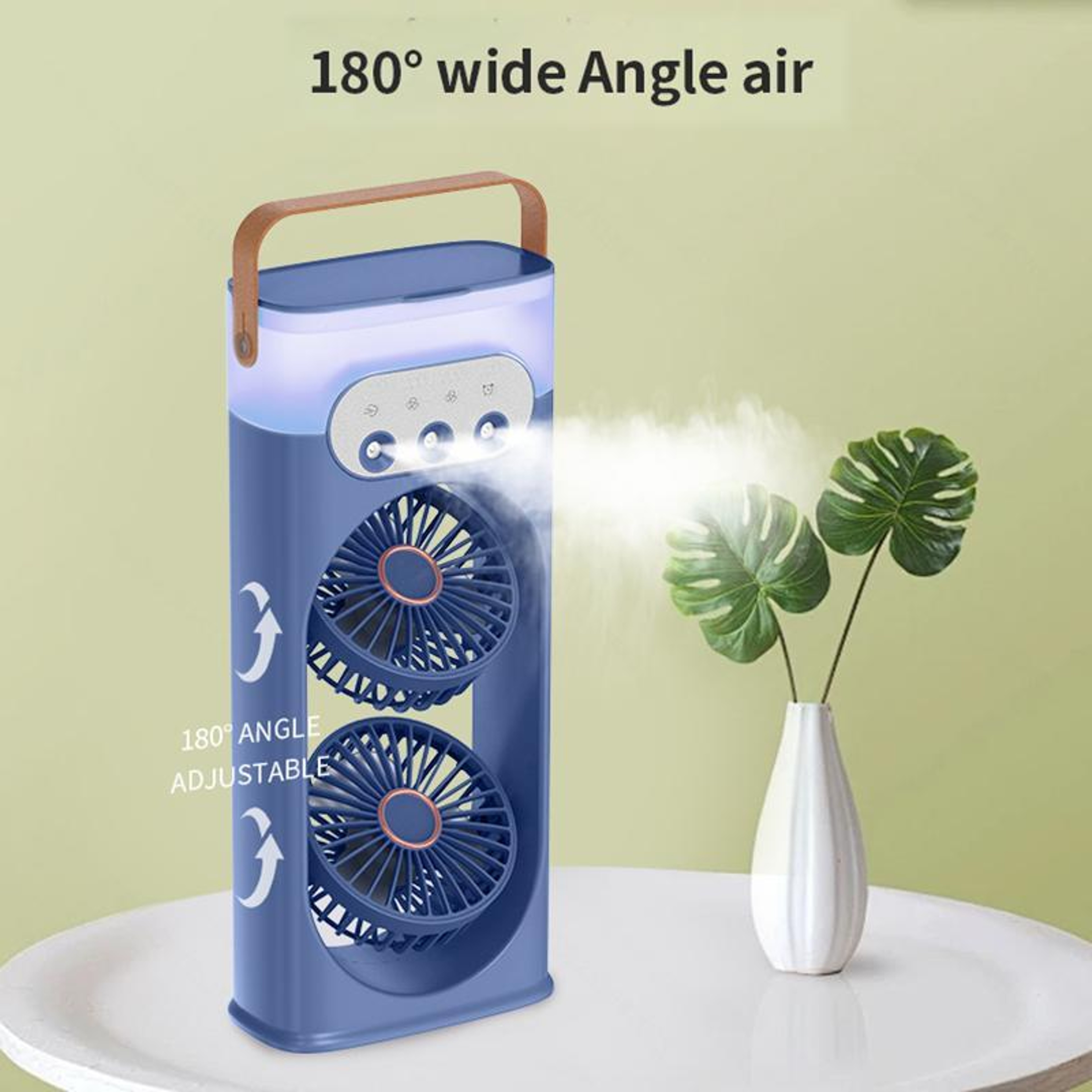 Dual-Head Mist Cooling Fan with Humidifier and 3-Speed Airflow – view 10