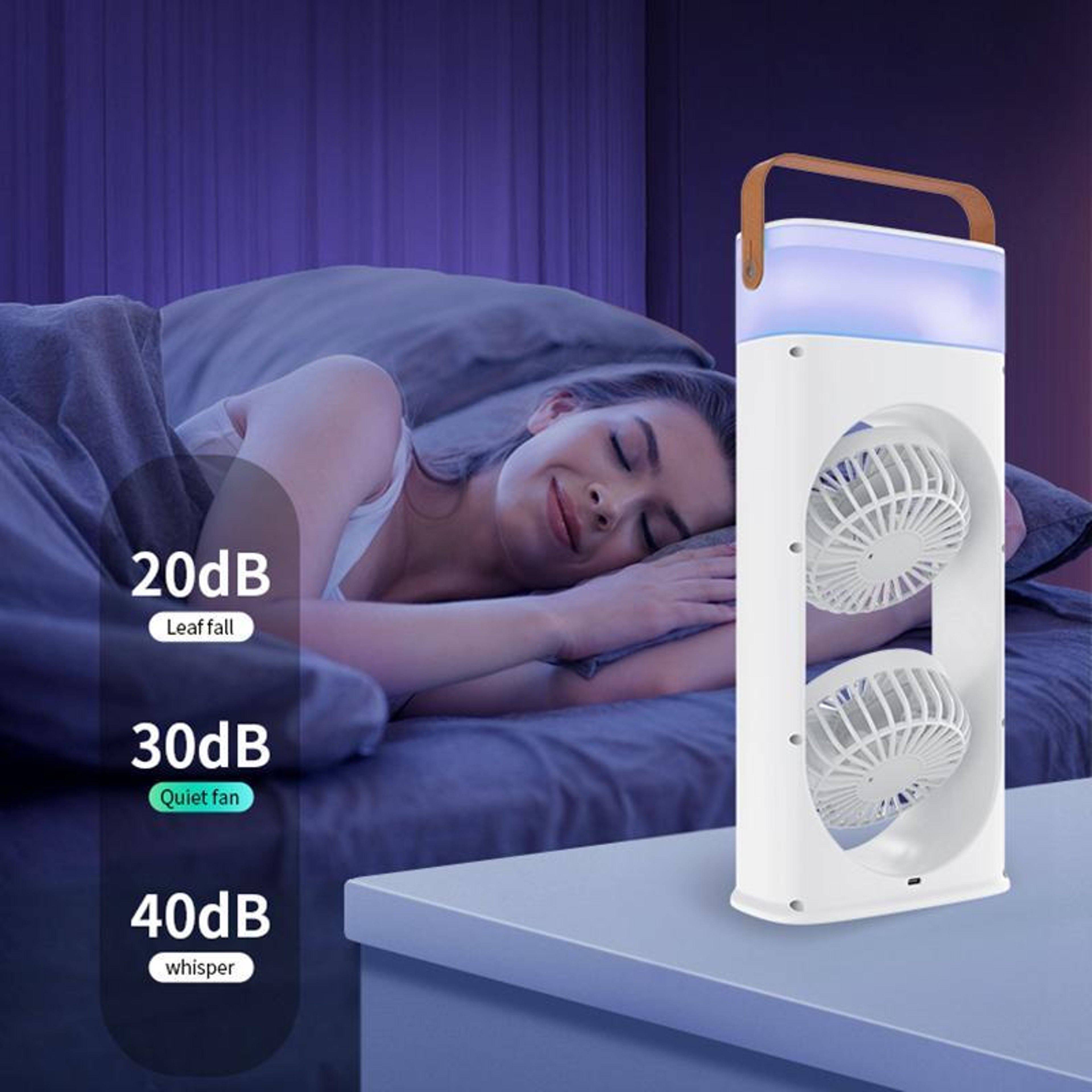 Dual-Head Mist Cooling Fan with Humidifier and 3-Speed Airflow – view 9