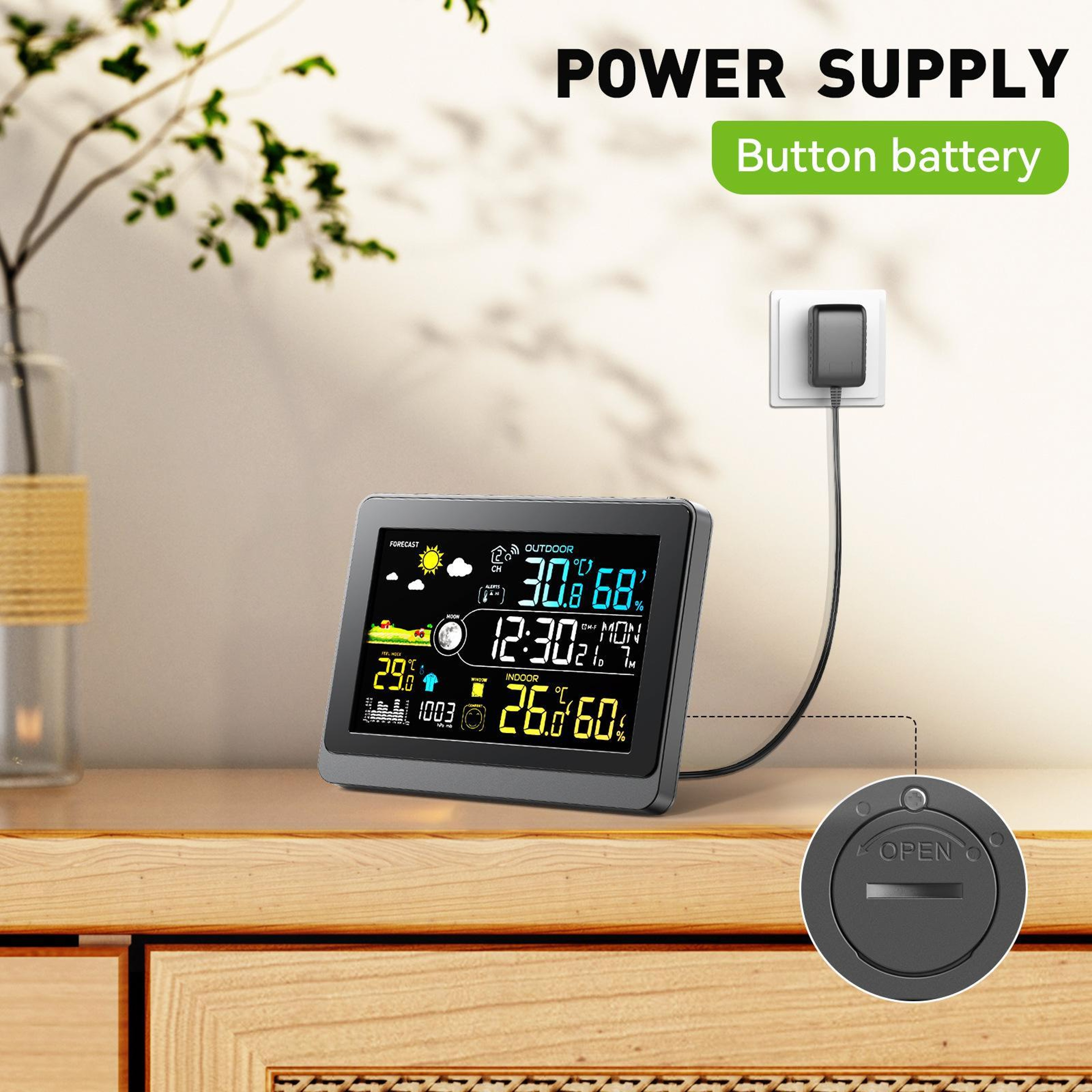 5.9-Inch Wireless Weather Station with Atomic Clock, Outdoor Sensor and Color Display – view 11