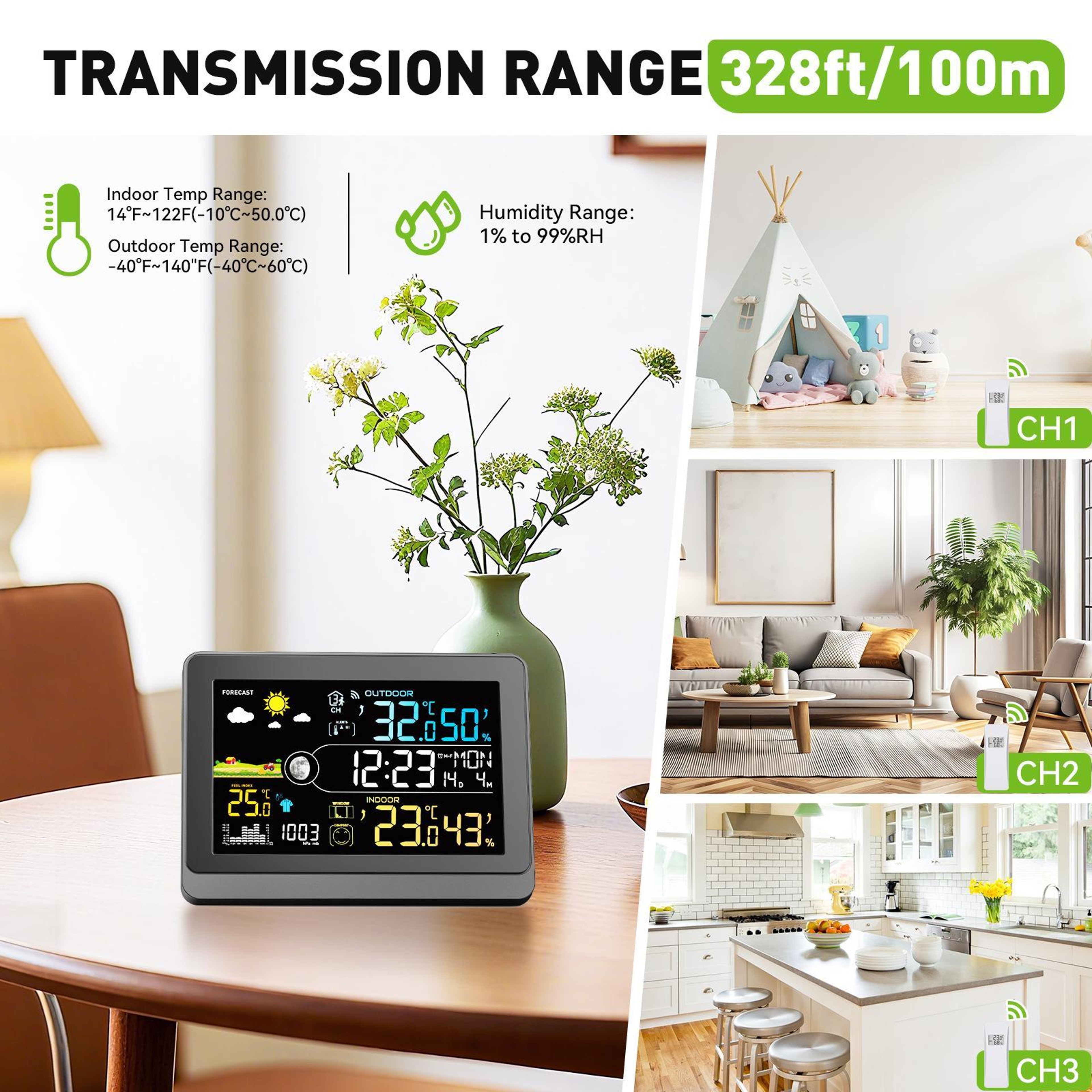 5.9-Inch Wireless Weather Station with Atomic Clock, Outdoor Sensor and Color Display – view 7