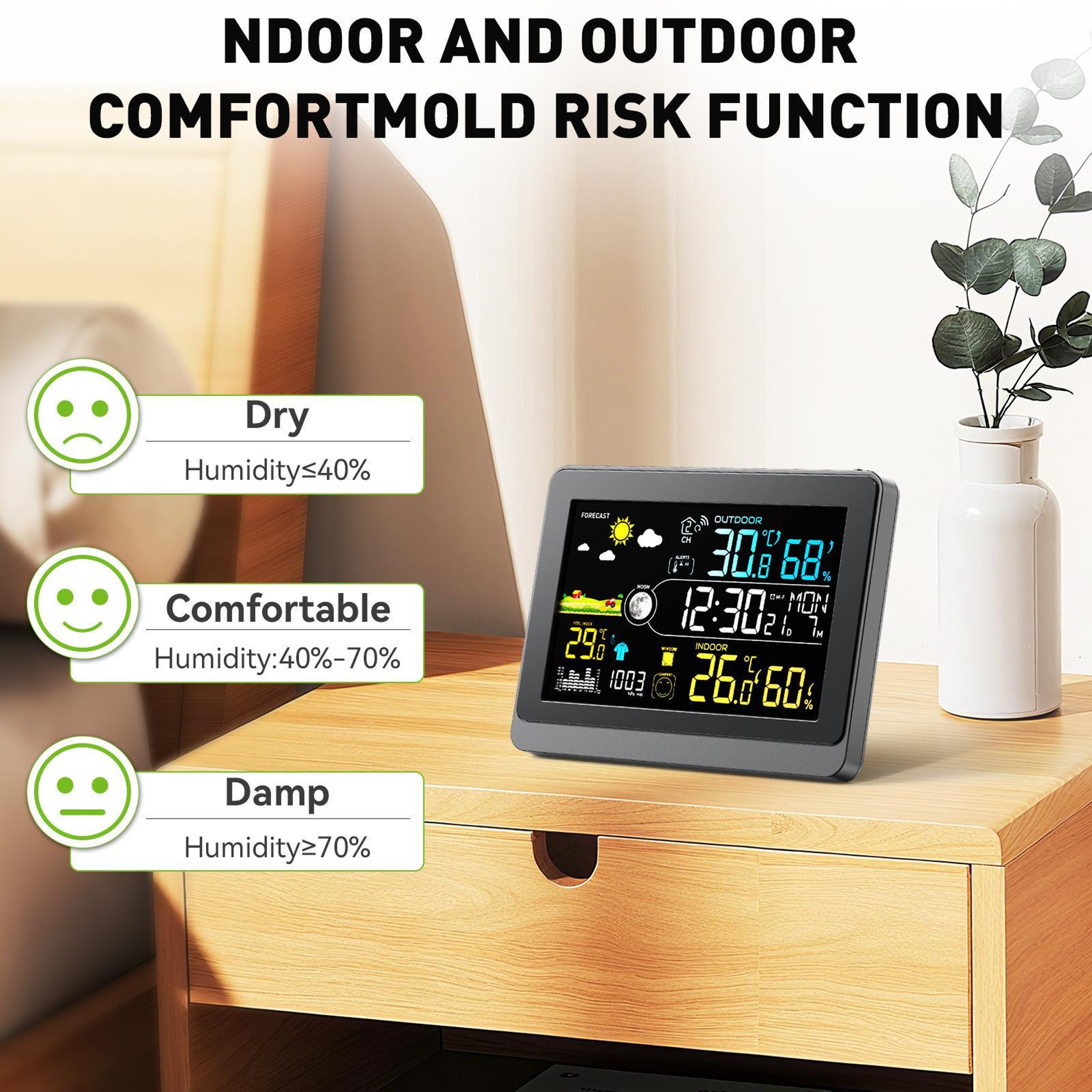 5.9-Inch Wireless Weather Station with Atomic Clock, Outdoor Sensor and Color Display – view 13