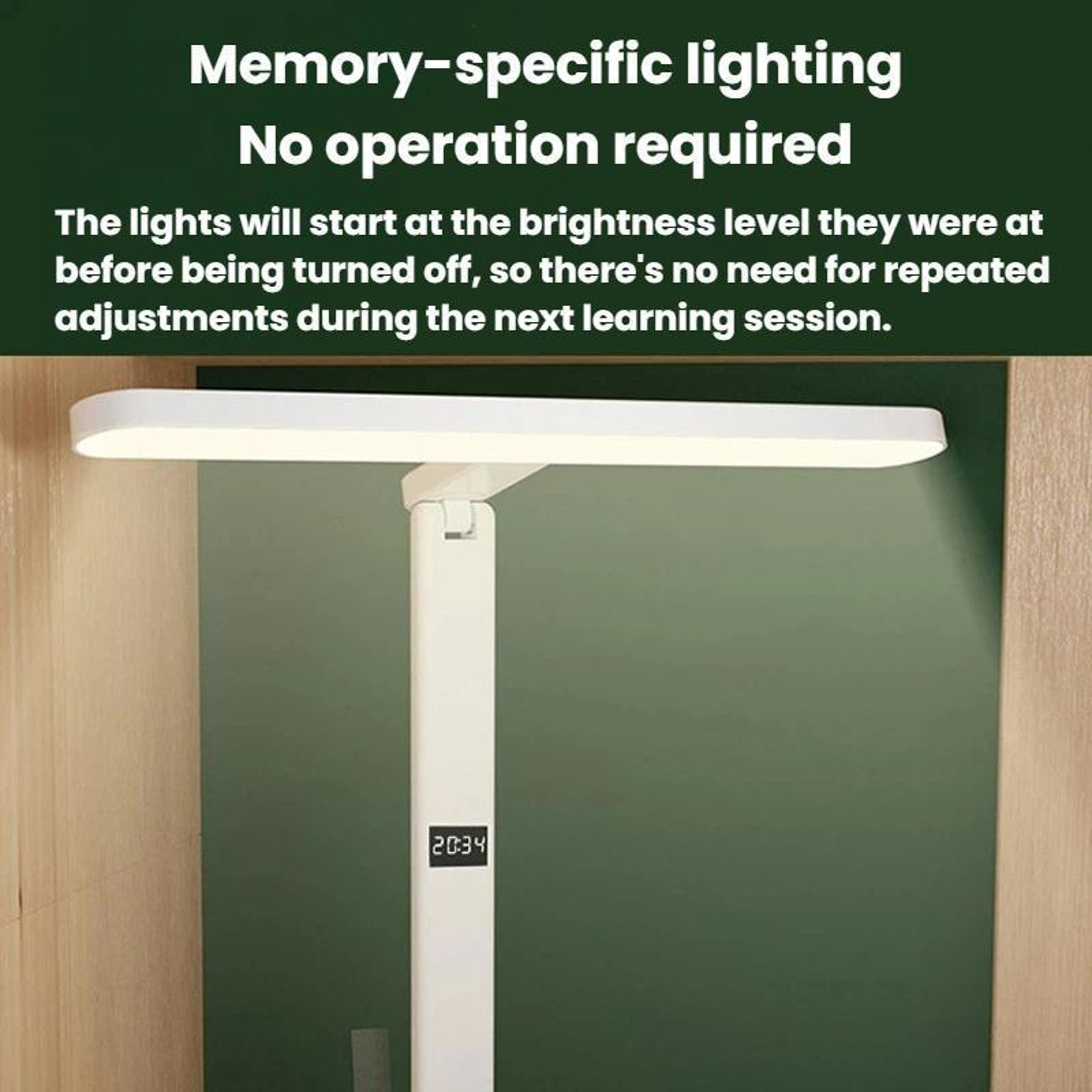 Eye-Caring Rechargeable LED Desk Lamp with 3 Color Modes, Dimming and Time Display – view 8