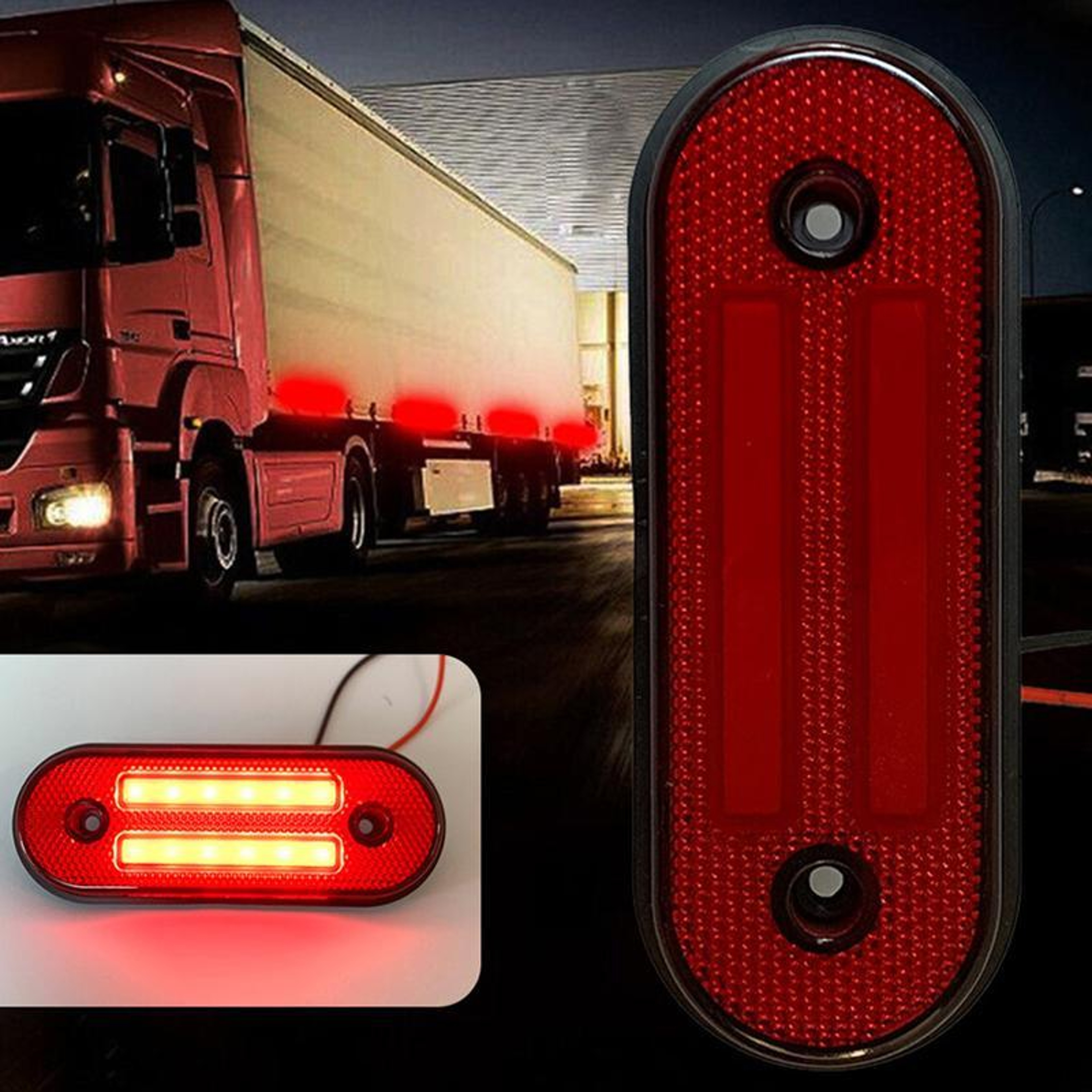 12 LED Truck Side Marker Lights Waterproof Yellow Tail Lamps 1