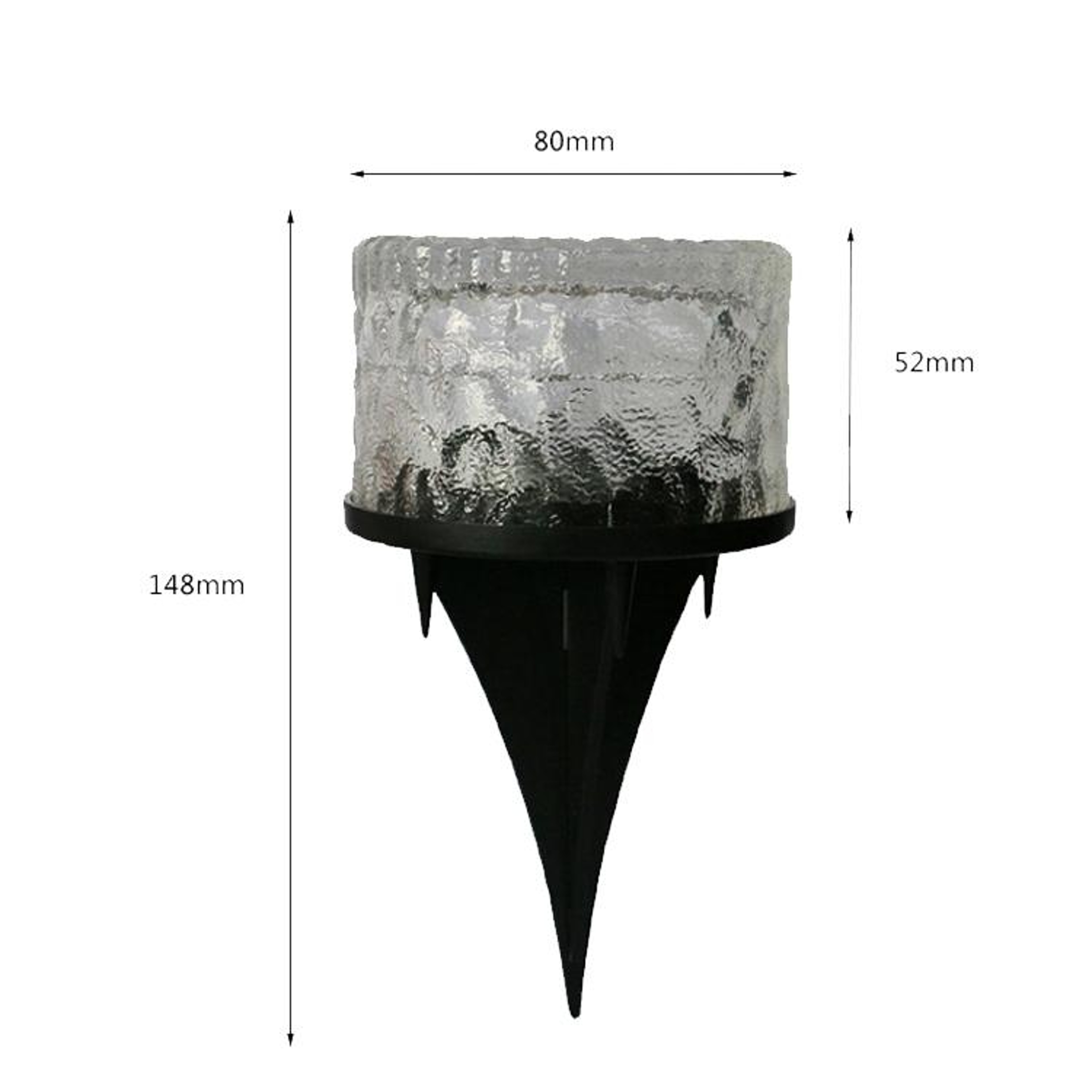Solar Garden Ground Light IP68 Waterproof LED Ice Glass Pathway Lamp – view 3