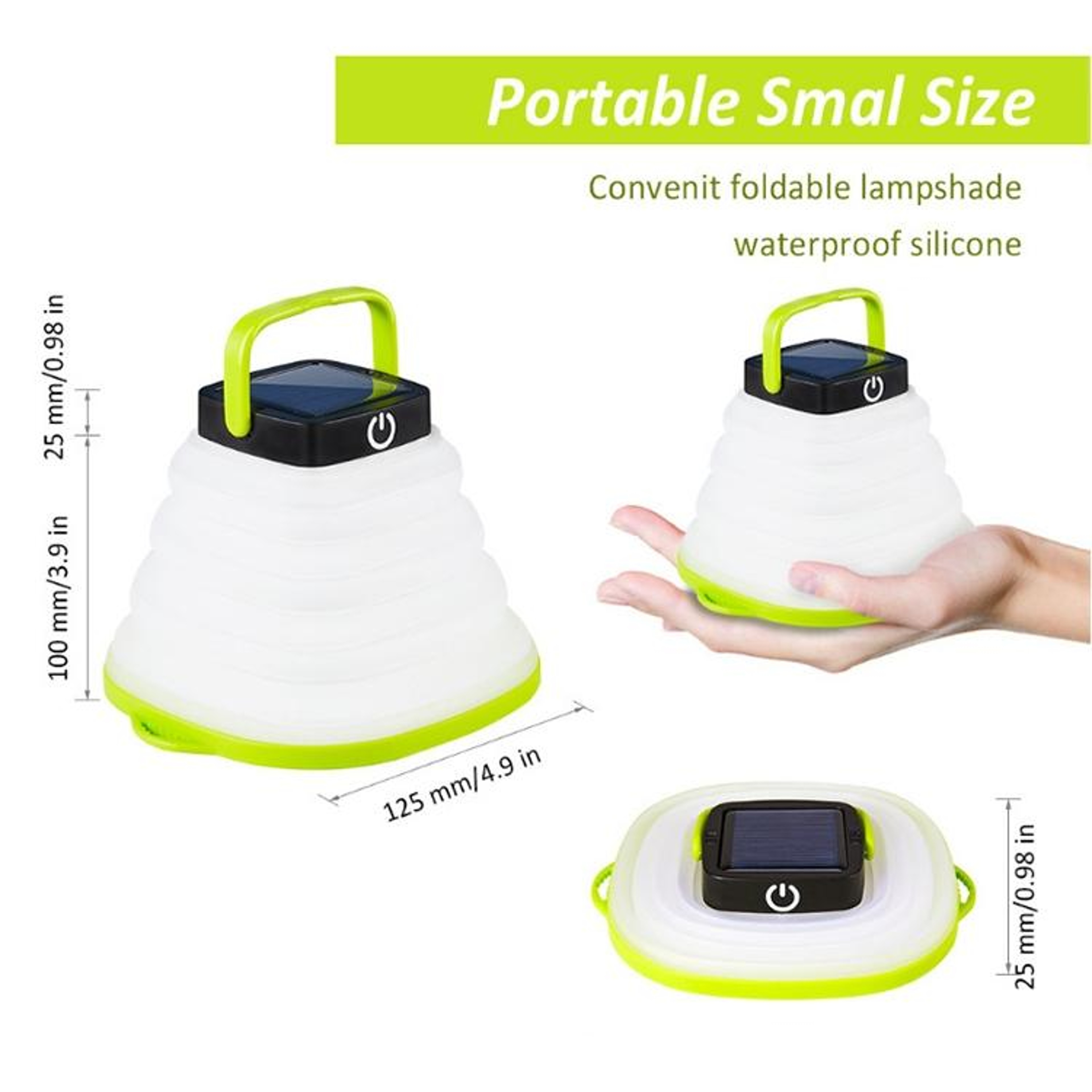 Foldable Solar Camping Lantern With USB Charging And 3Level LED Light 3