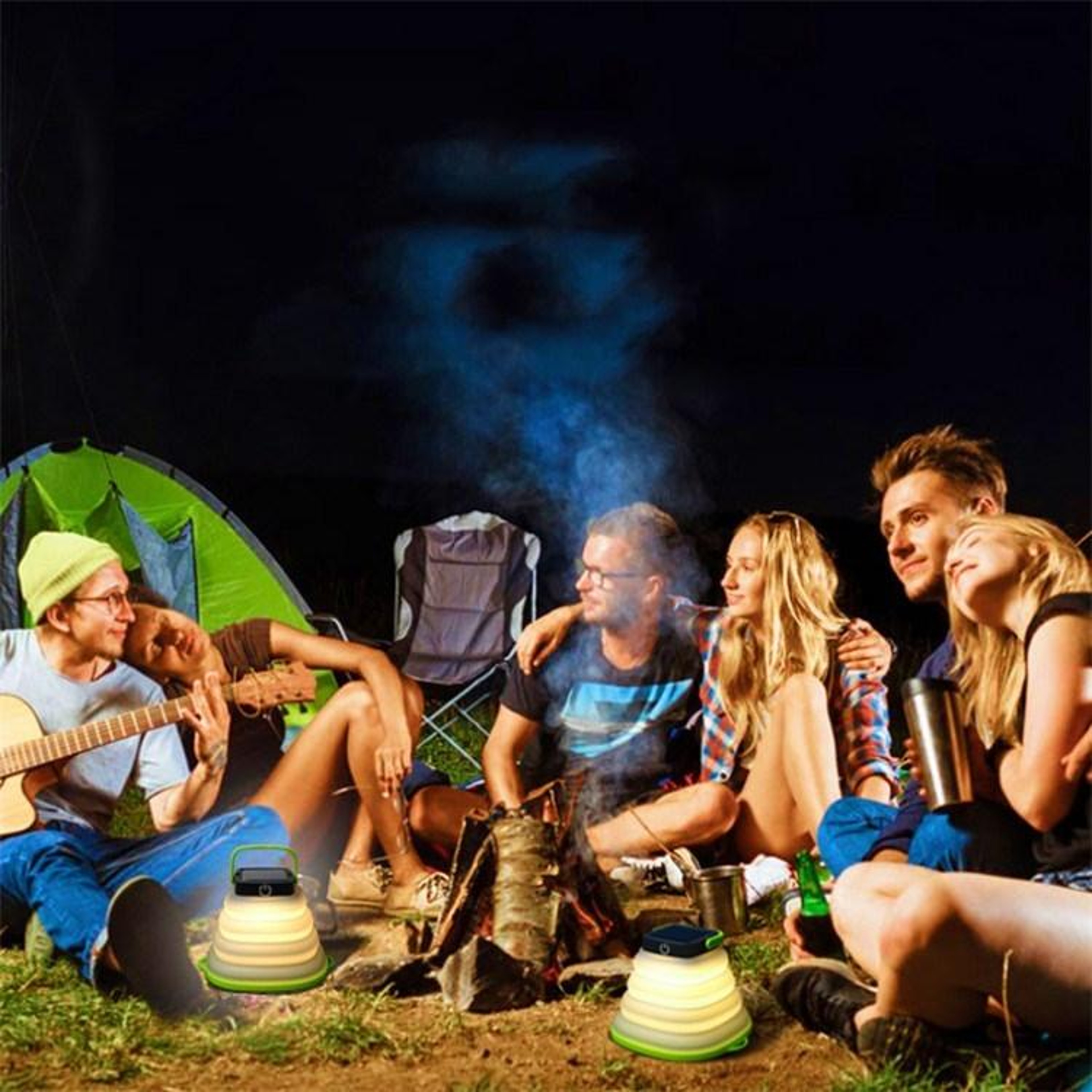 Foldable Solar Camping Lantern With USB Charging And 3Level LED Light 6