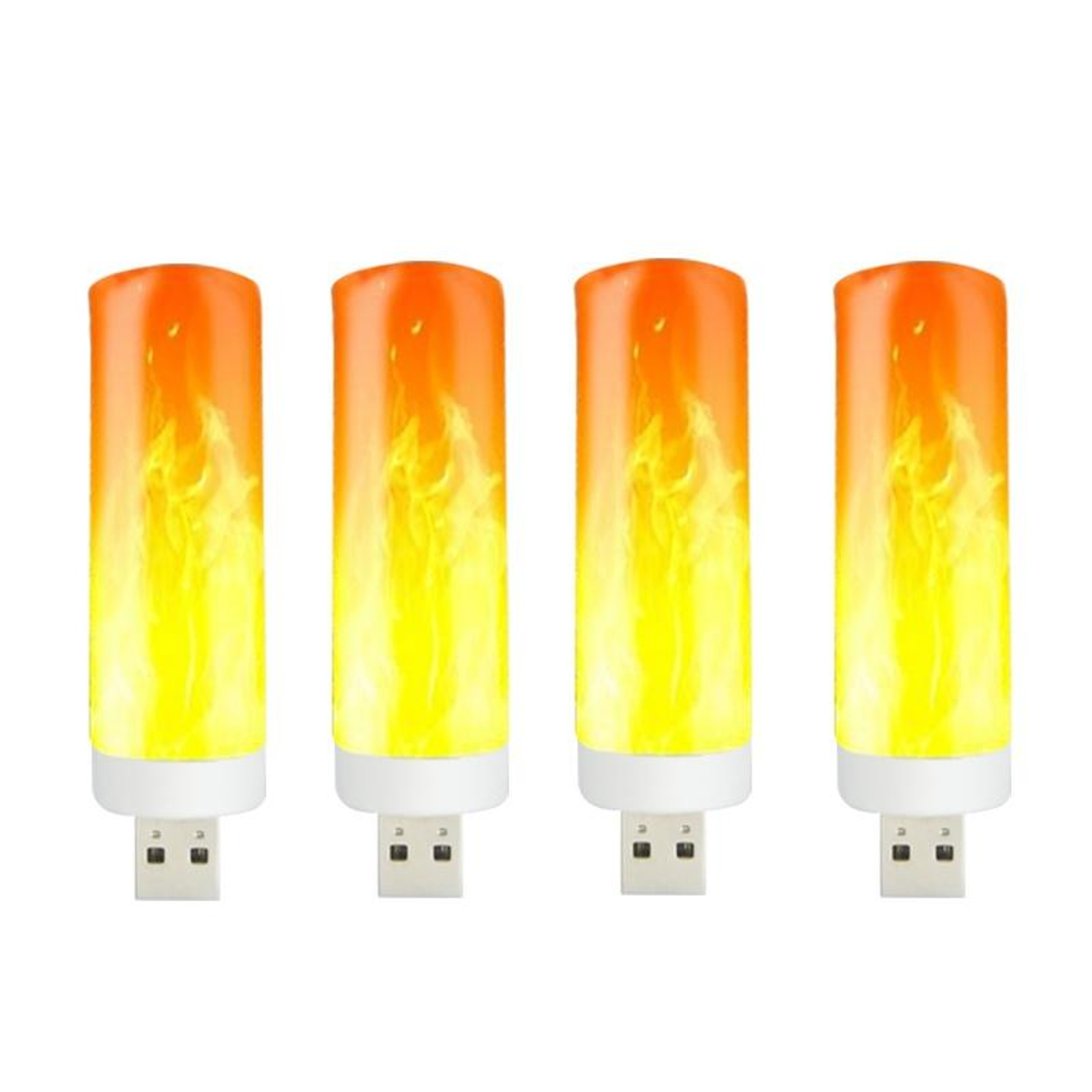 4PCS USB Flame Lamp With Flickering LED Candle Light For Ambient Decor 0