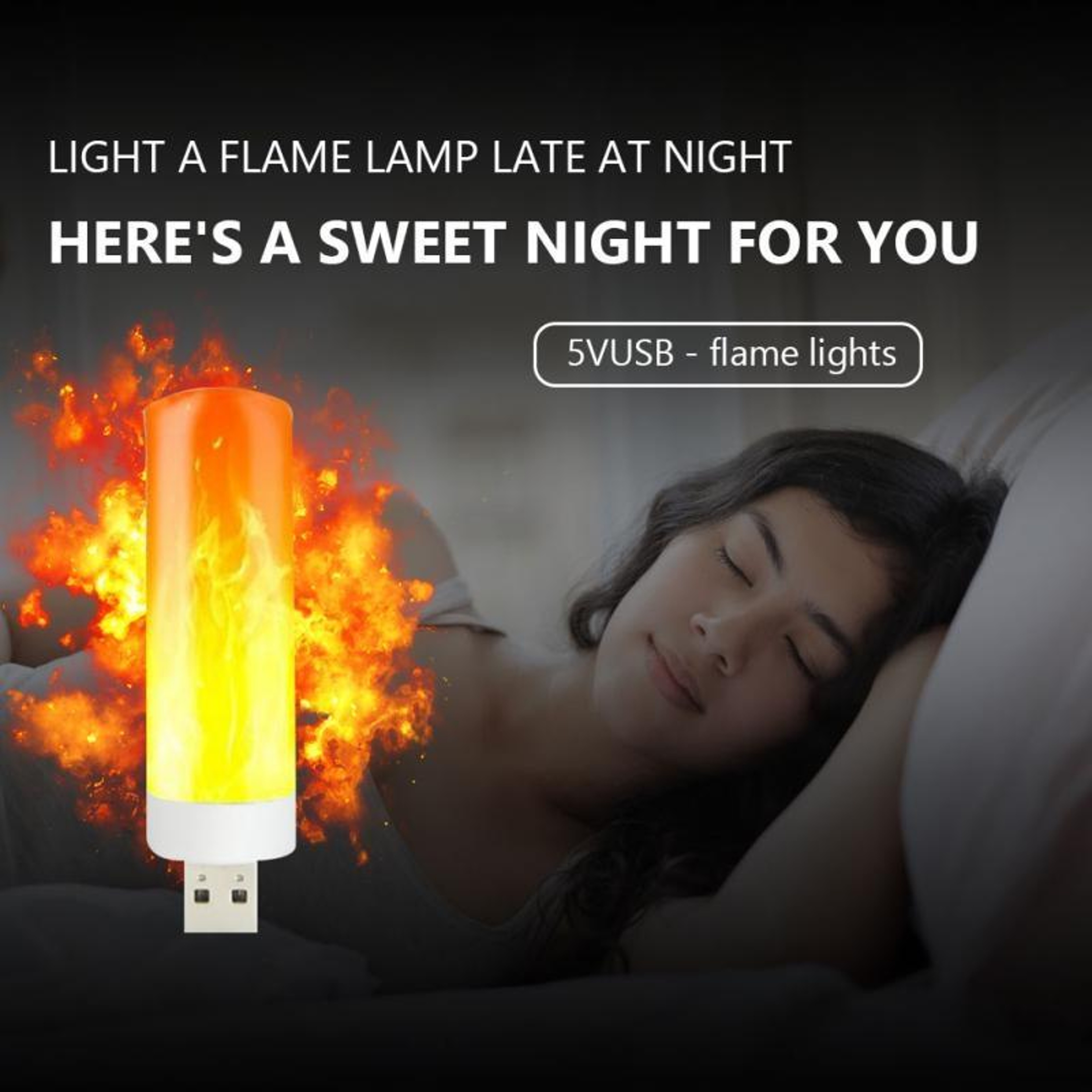 4PCS USB Flame Lamp With Flickering LED Candle Light For Ambient Decor 2