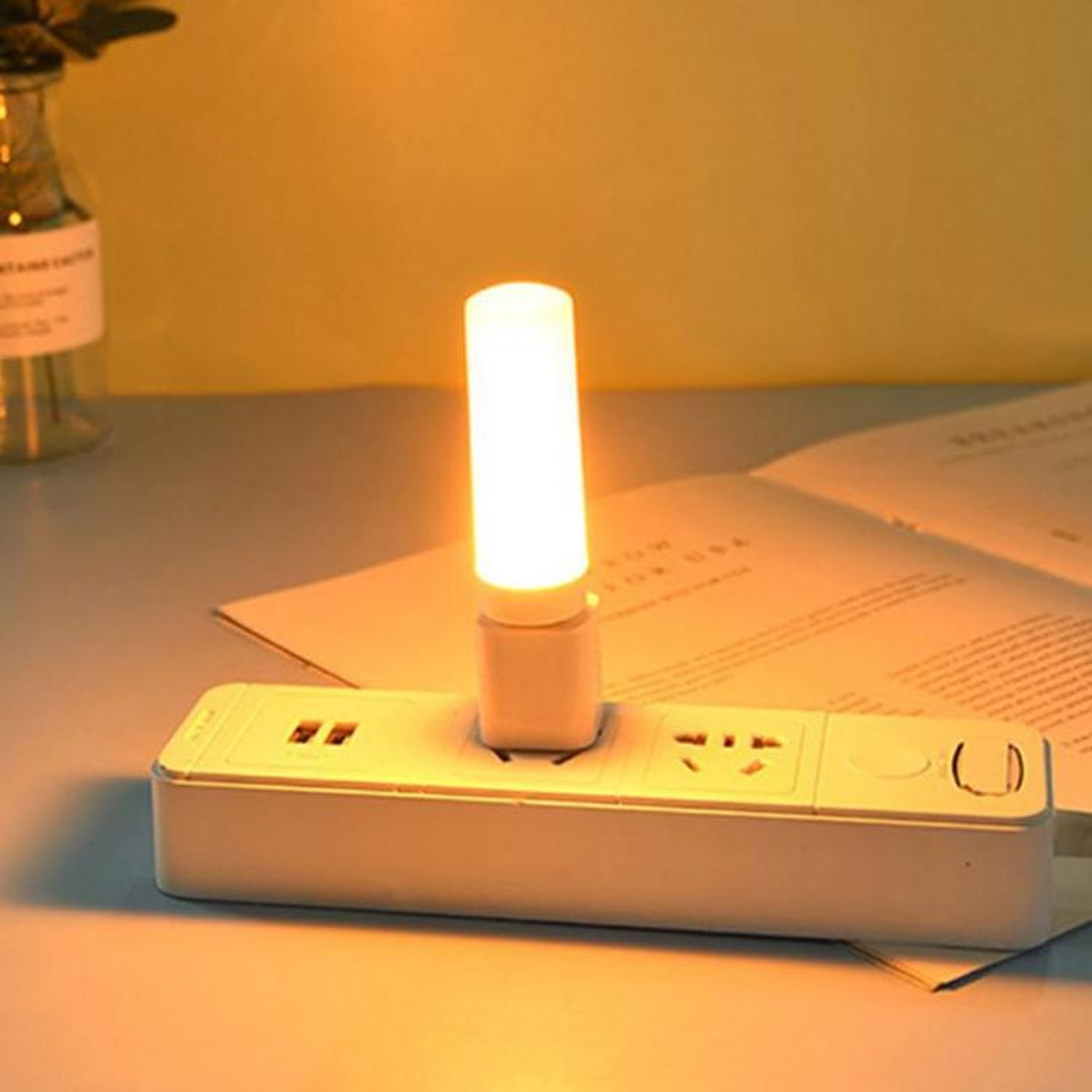 4PCS USB Flame Lamp With Flickering LED Candle Light For Ambient Decor 4