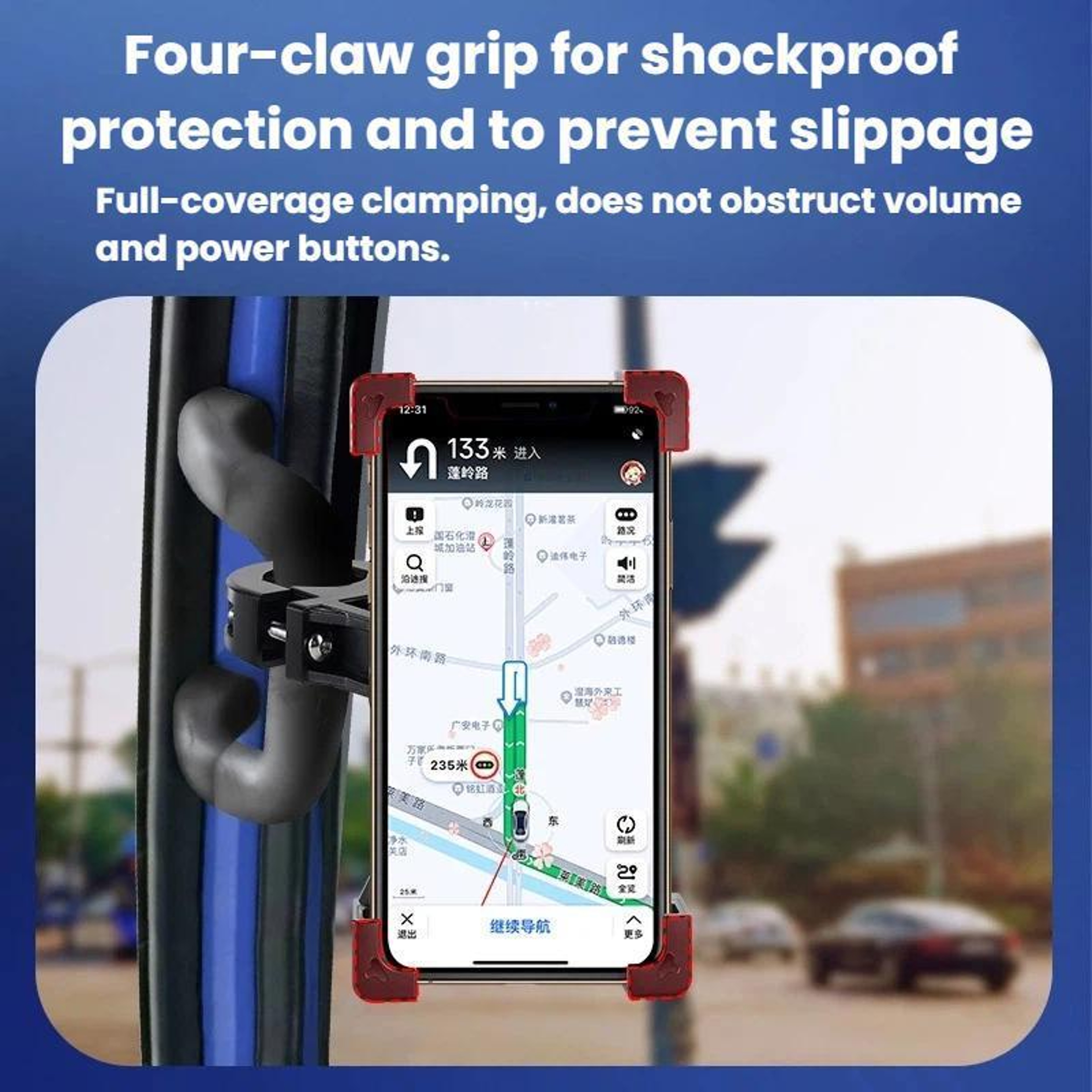 Anti-Shake Truck Phone Holder with Charging Access and 360° Navigation Mount – view 3