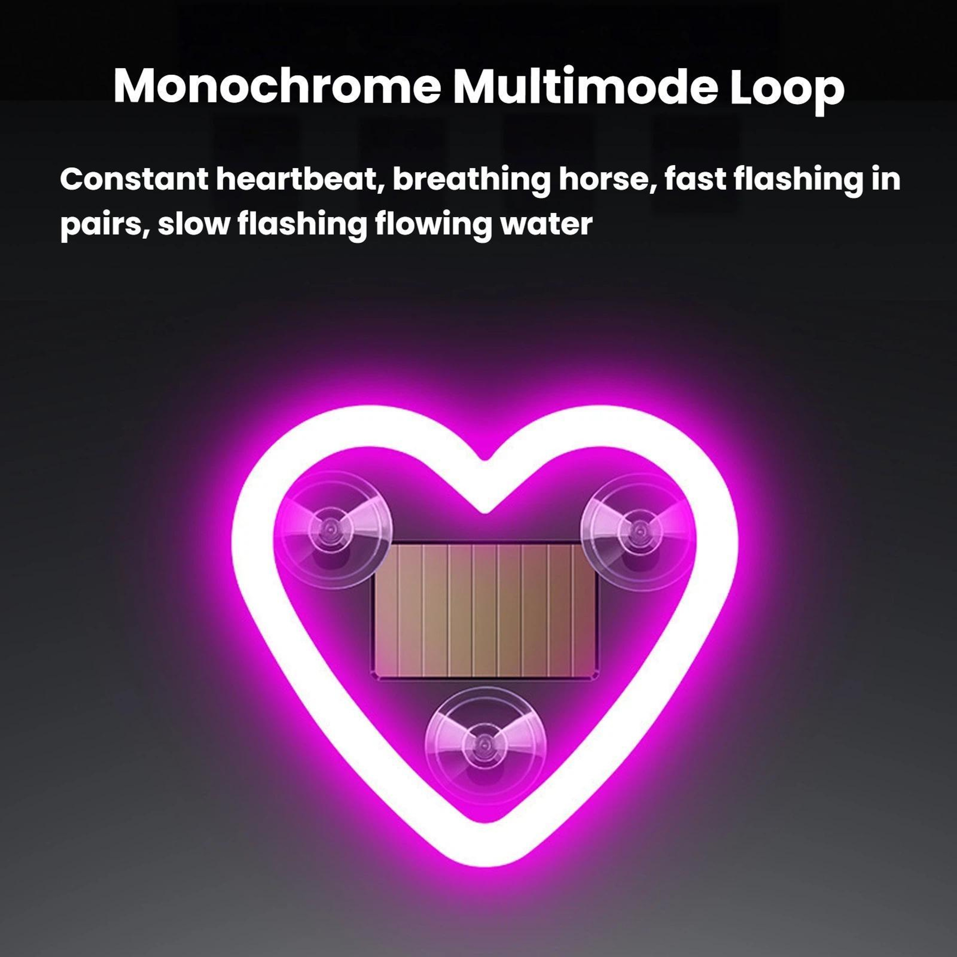 Solar Heart Car Ambient Light with USB-C Charging and 5 LED Glow Modes – view 7