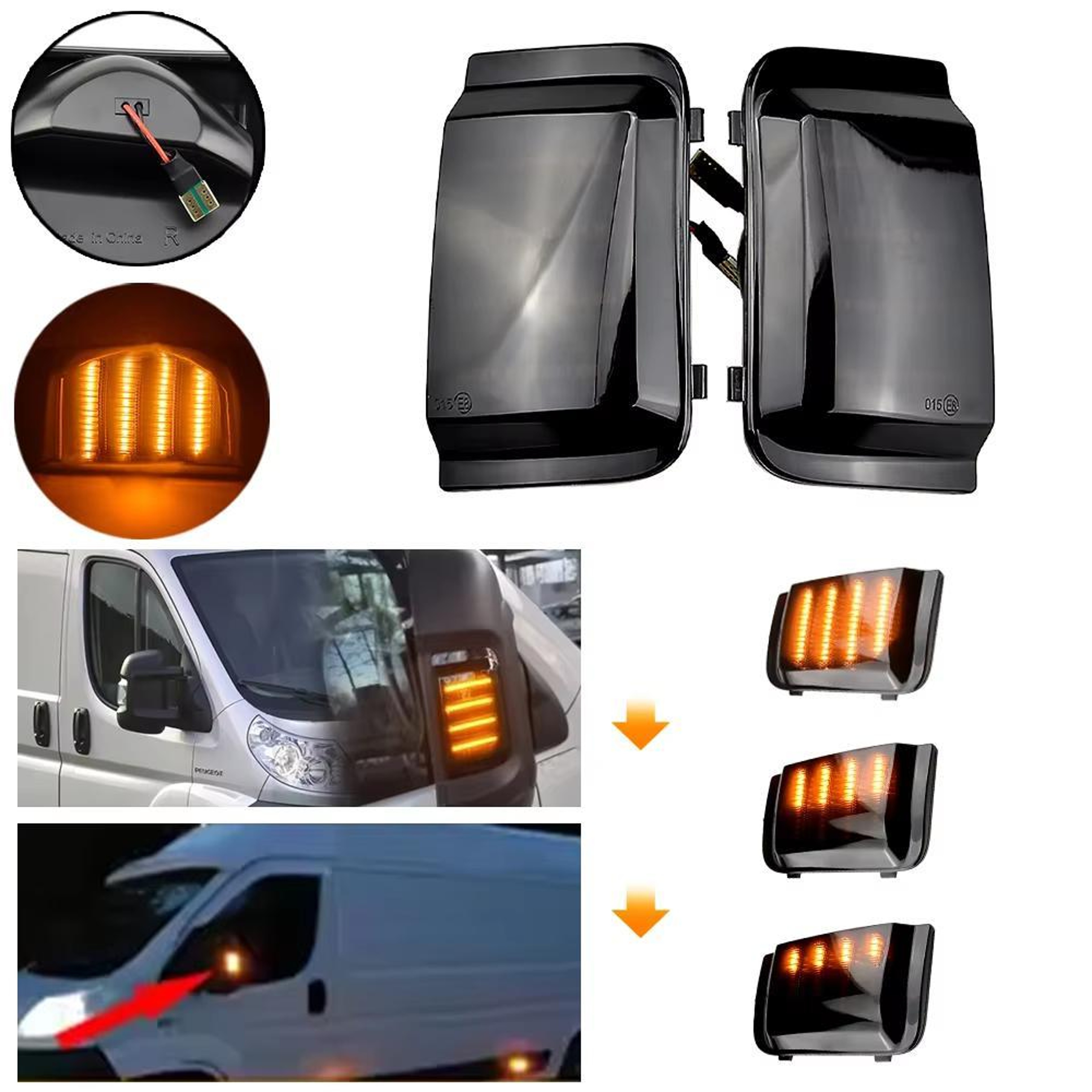 Dynamic LED Side Mirror Turn Signals For Fiat Ducato Peugeot Boxer Ram ProMaster 20062019 0