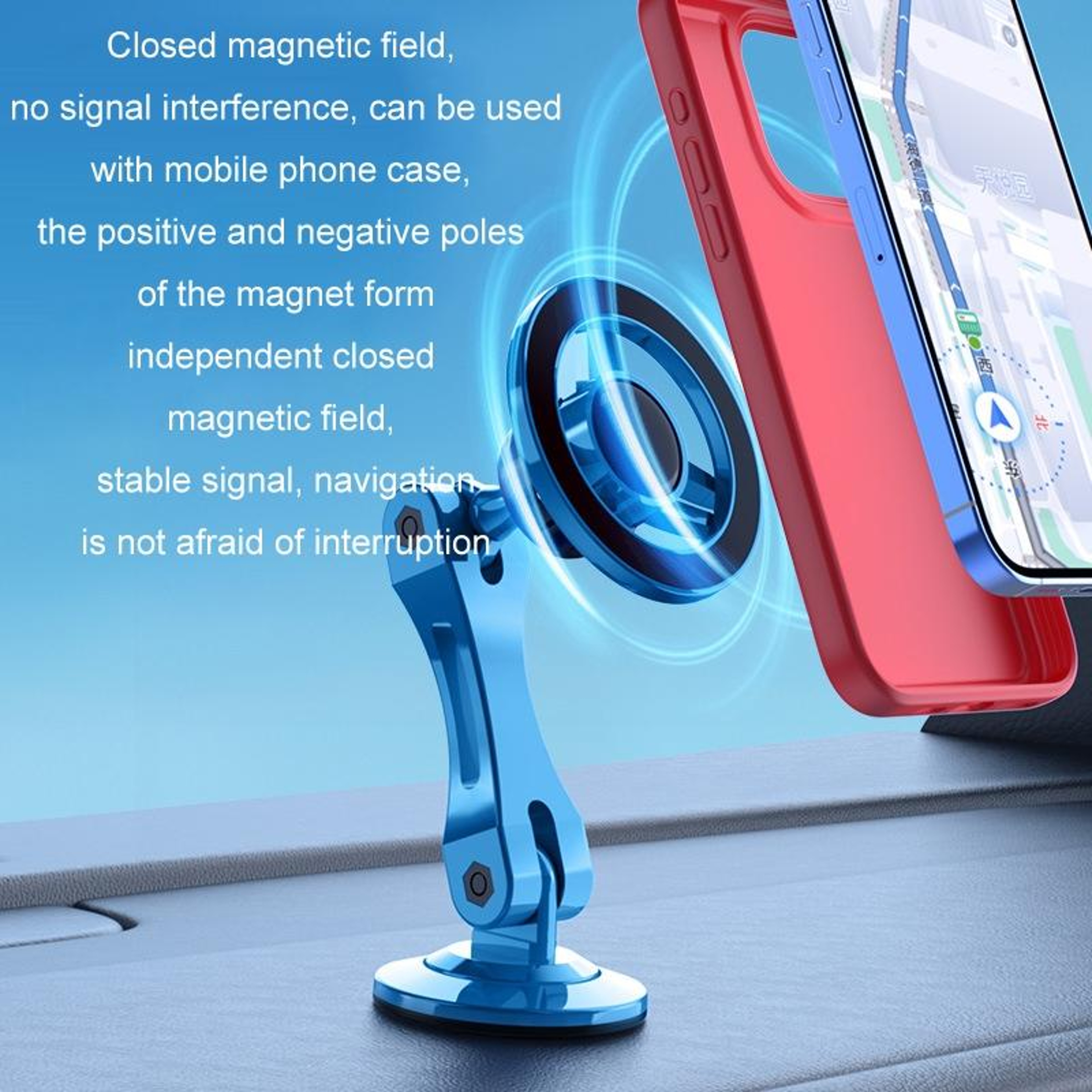 MagSafe Magnetic Car Phone Holder With 360 Rotation And Foldable Adjustable Mount 7