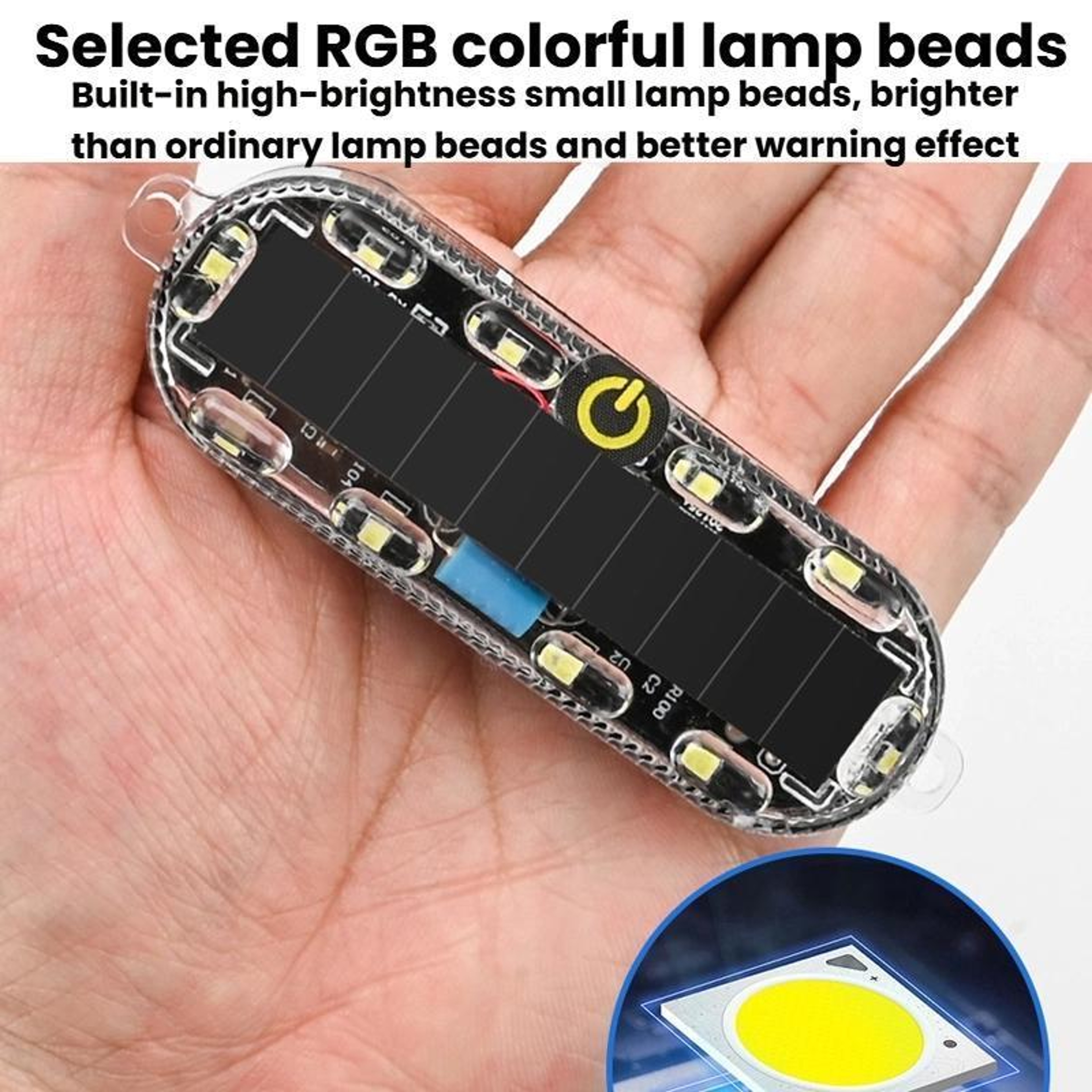 2PCS Solar Powered Motorcycle Warning Lights Wireless Waterproof RGB LED Tail Lights – view 7