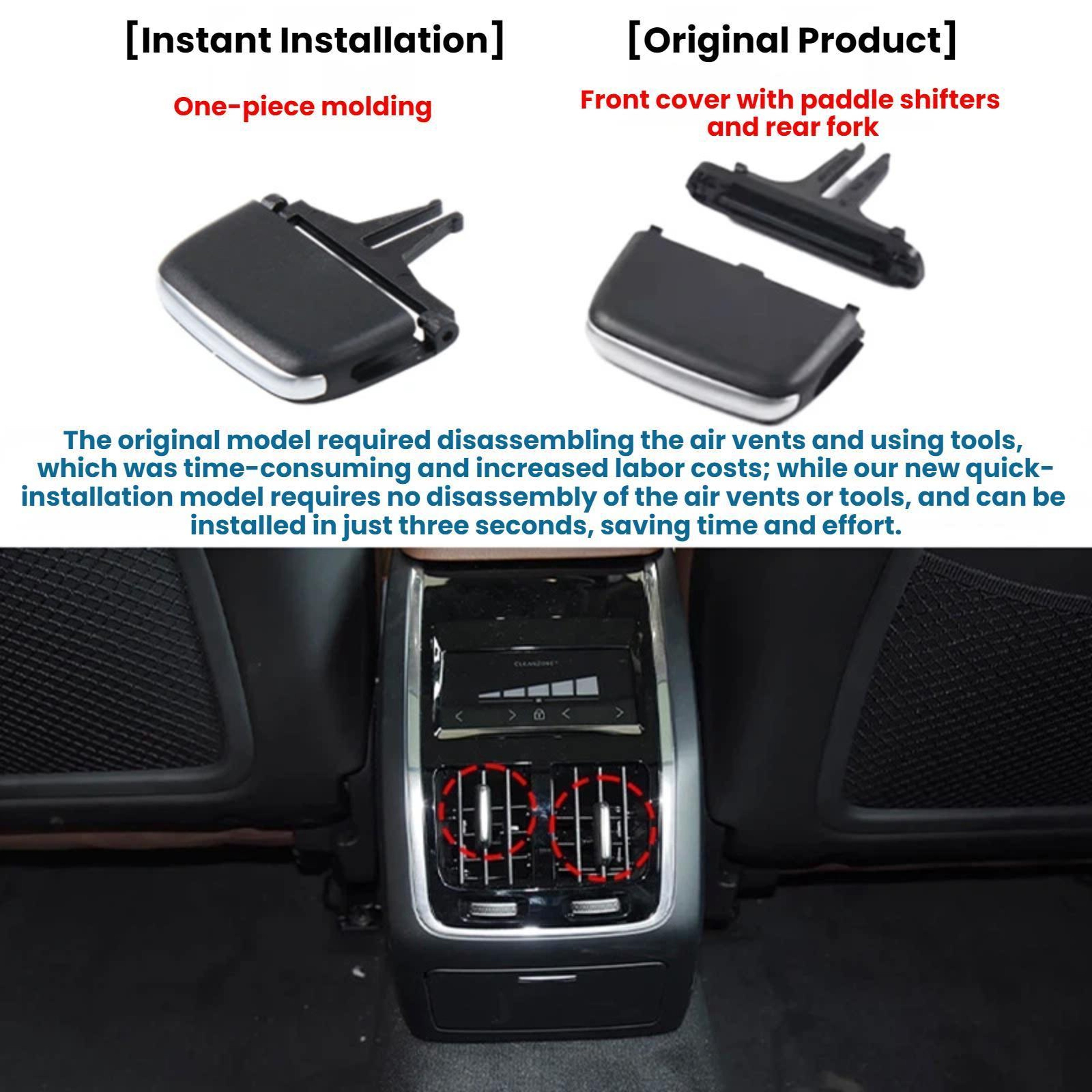 Volvo S90 Air Vent Adjustment Paddle Replacement 39844538 for Rear Seat – view 5