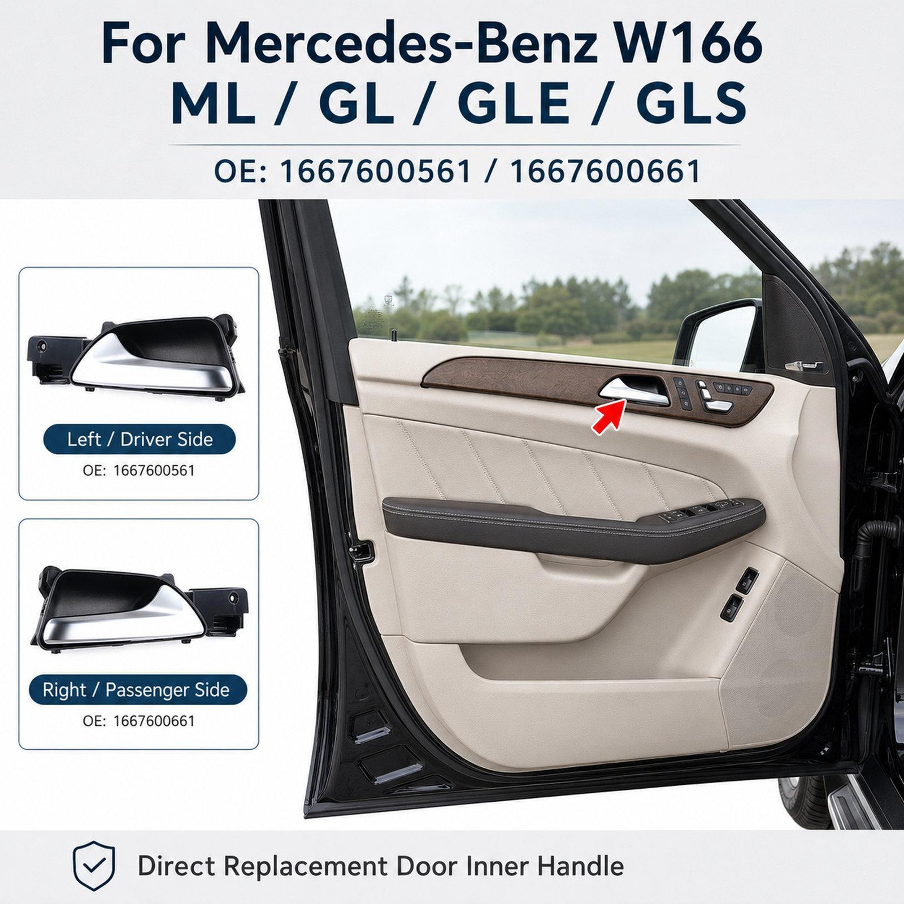 Mercedes W166 Interior Door Handle Controller Assembly OE 1667600561 1667600661 4