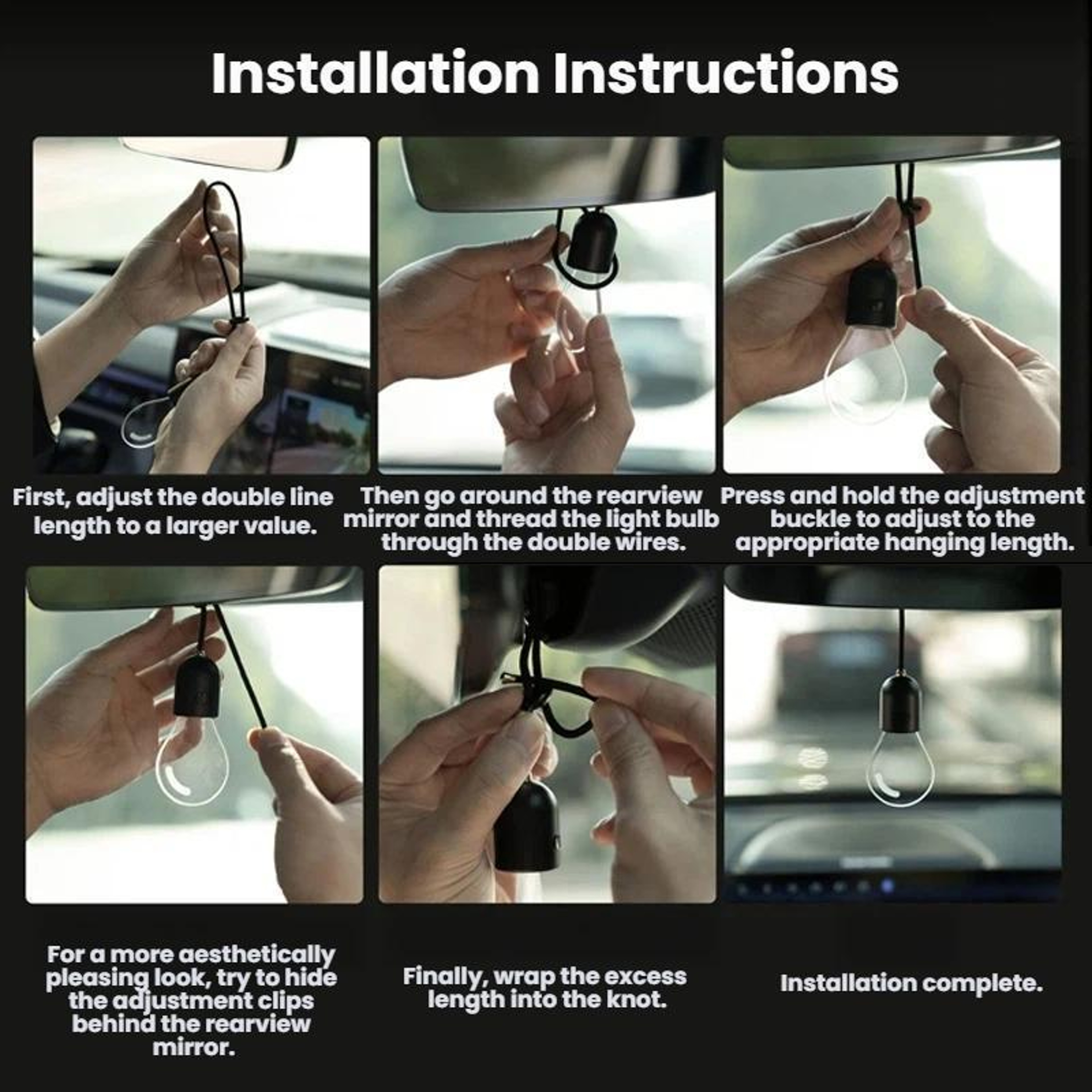 Car Ambient Light Bulb Pendant with Dual-Color LED Interior Glow – view 8