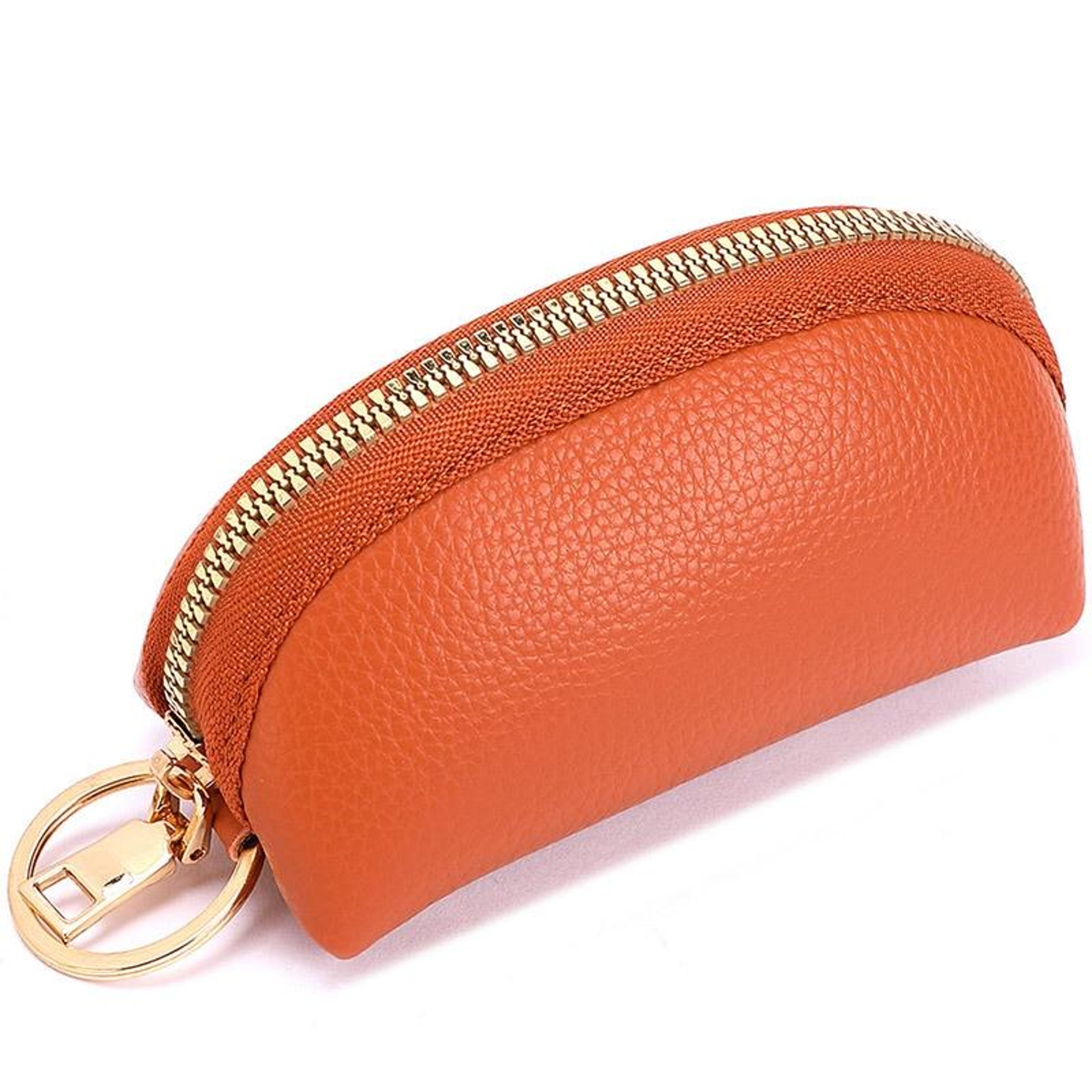 Soft PU Leather Car Key Pouch With Key Ring And Zipper Coin Purse 8