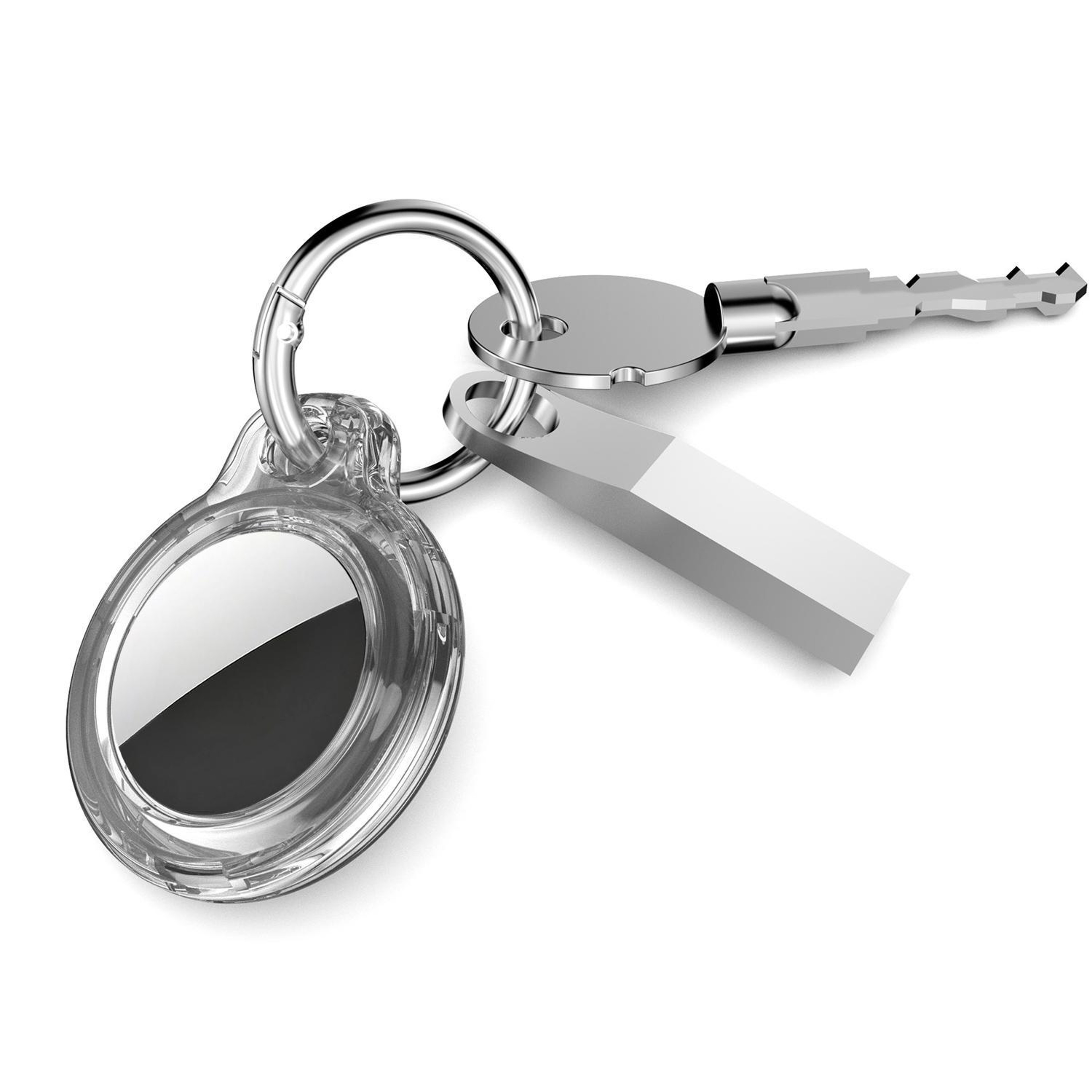 AirTag Case With Key Ring Translucent Hard PC Protective Holder For AirTag 2nd  1st Gen 2