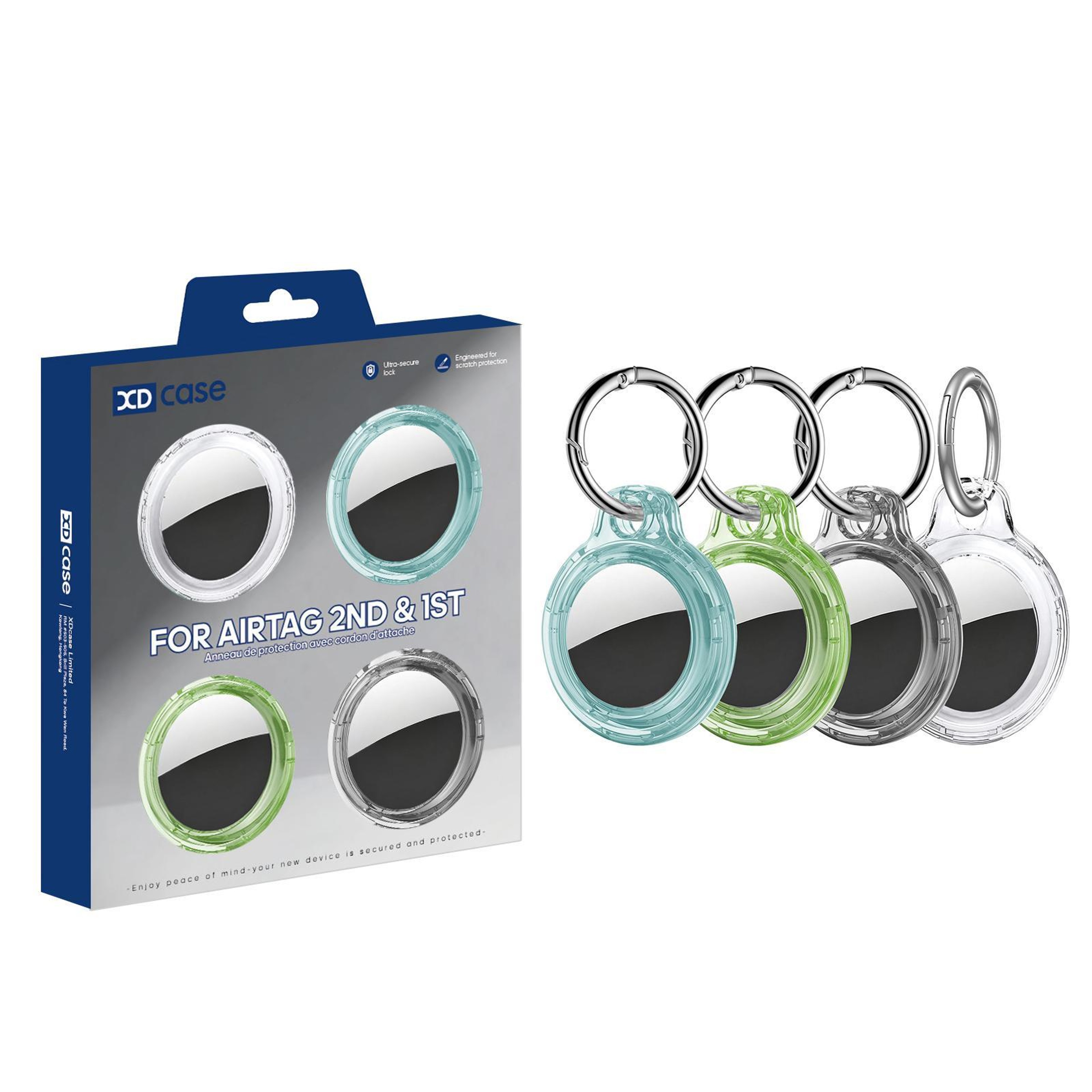 AirTag Case with Key Ring, Translucent Hard PC Protective Holder for AirTag 2nd & 1st Gen – view 21
