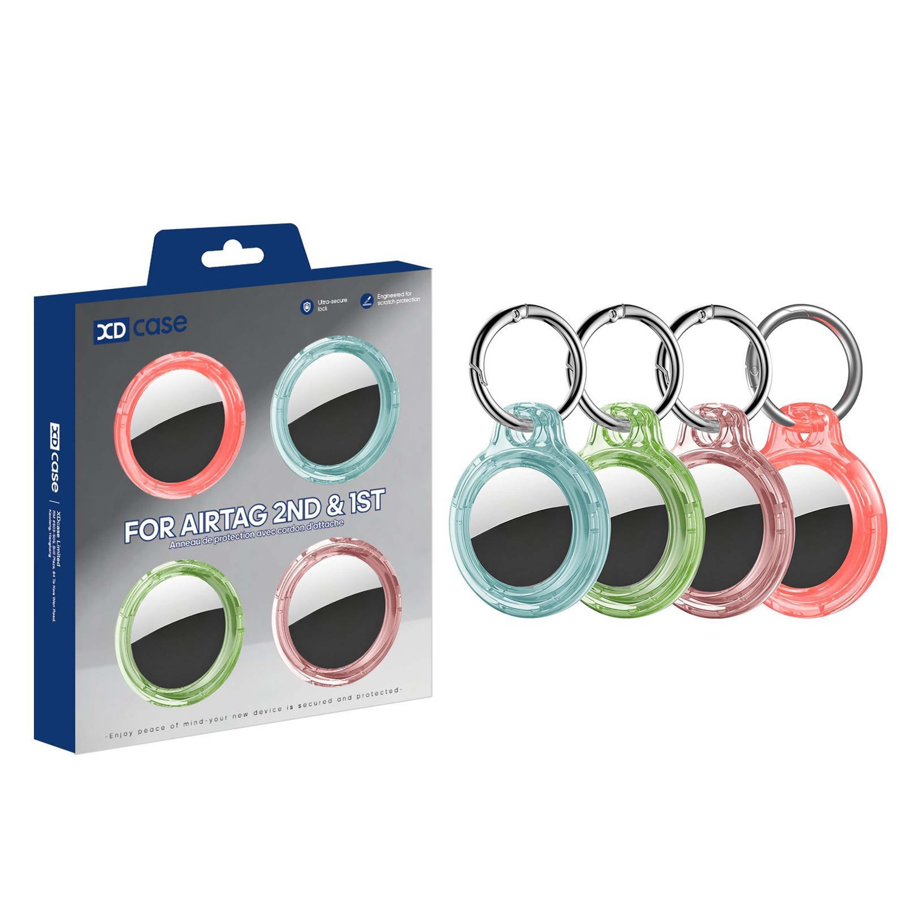 AirTag Case with Key Ring, Translucent Hard PC Protective Holder for AirTag 2nd & 1st Gen – view 24