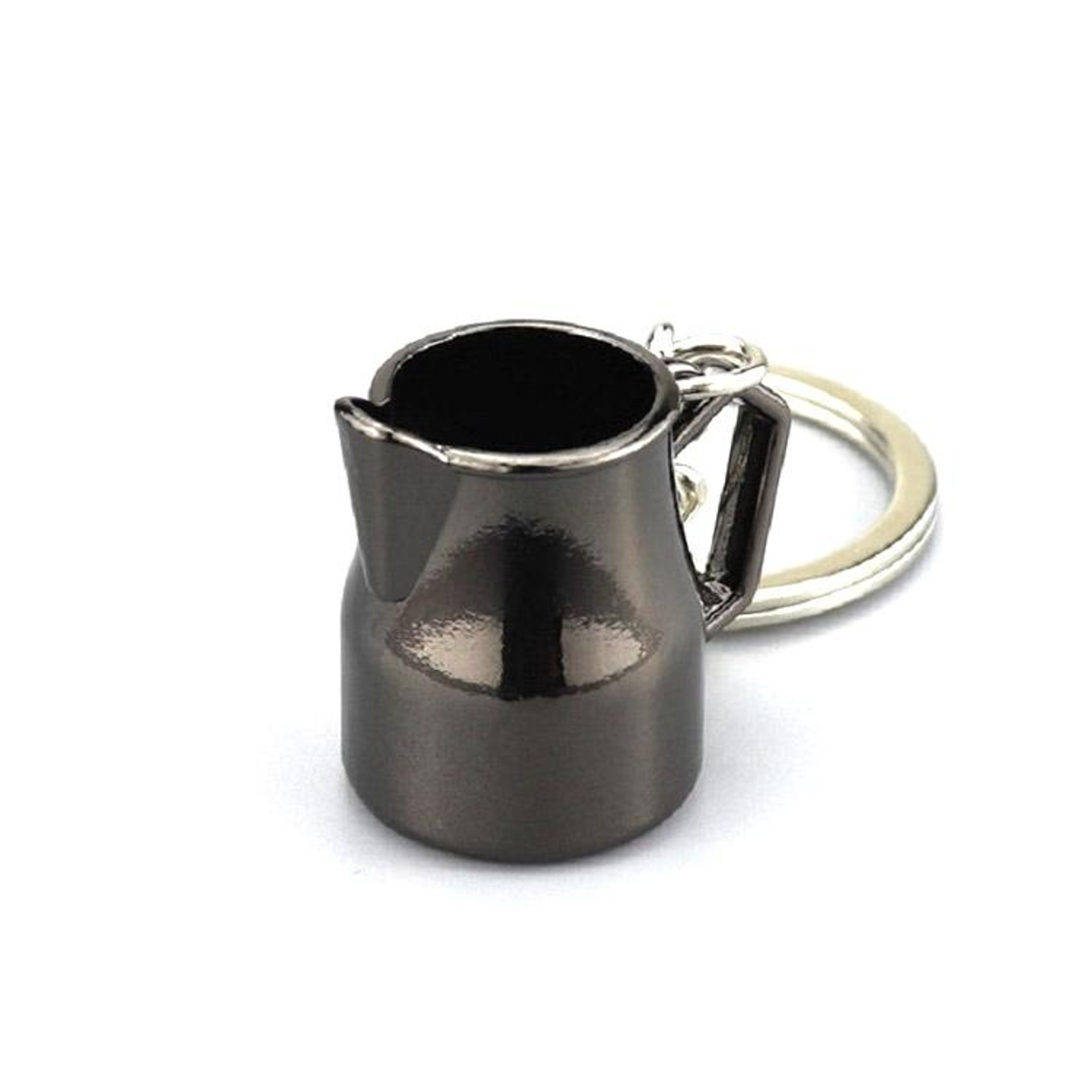 3D Mini Coffee Pot Keychain Metal Charm For Coffee Lovers And Bags 0