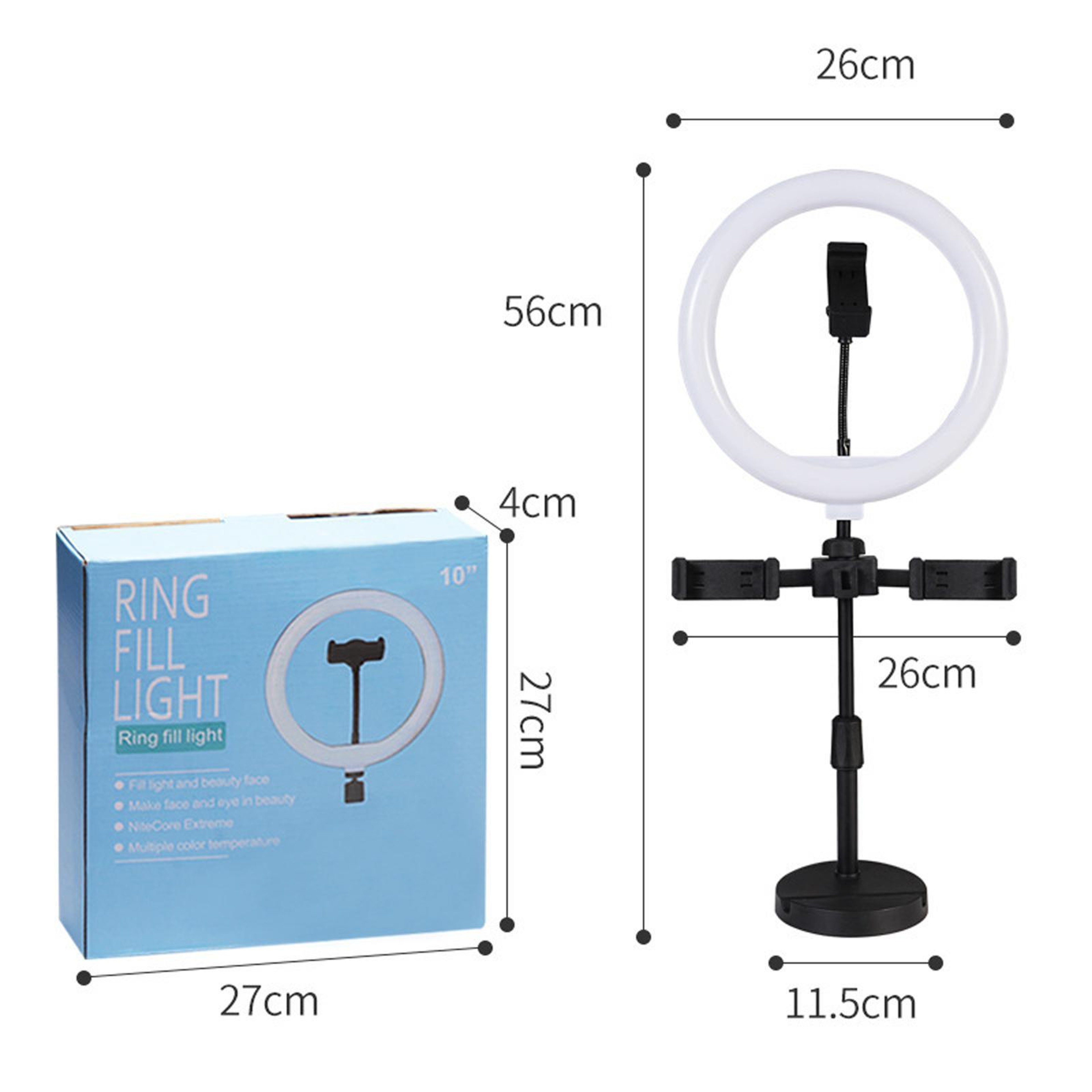 10 Inch Ring Light With Phone Holder TripleMount Live Streaming Stand 2