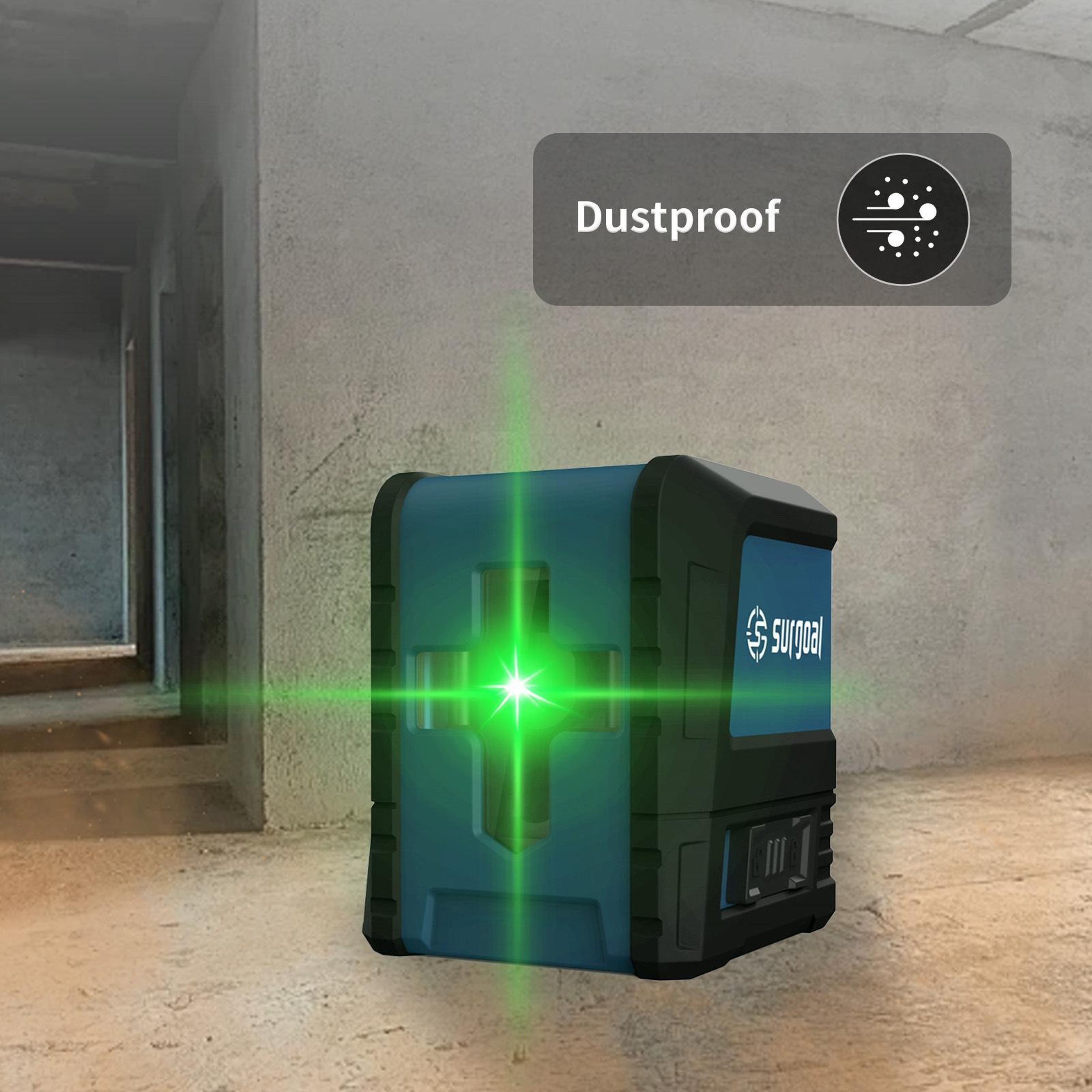 Green Laser Level with Self-Leveling Cross Line and Manual Angle Mode – view 12