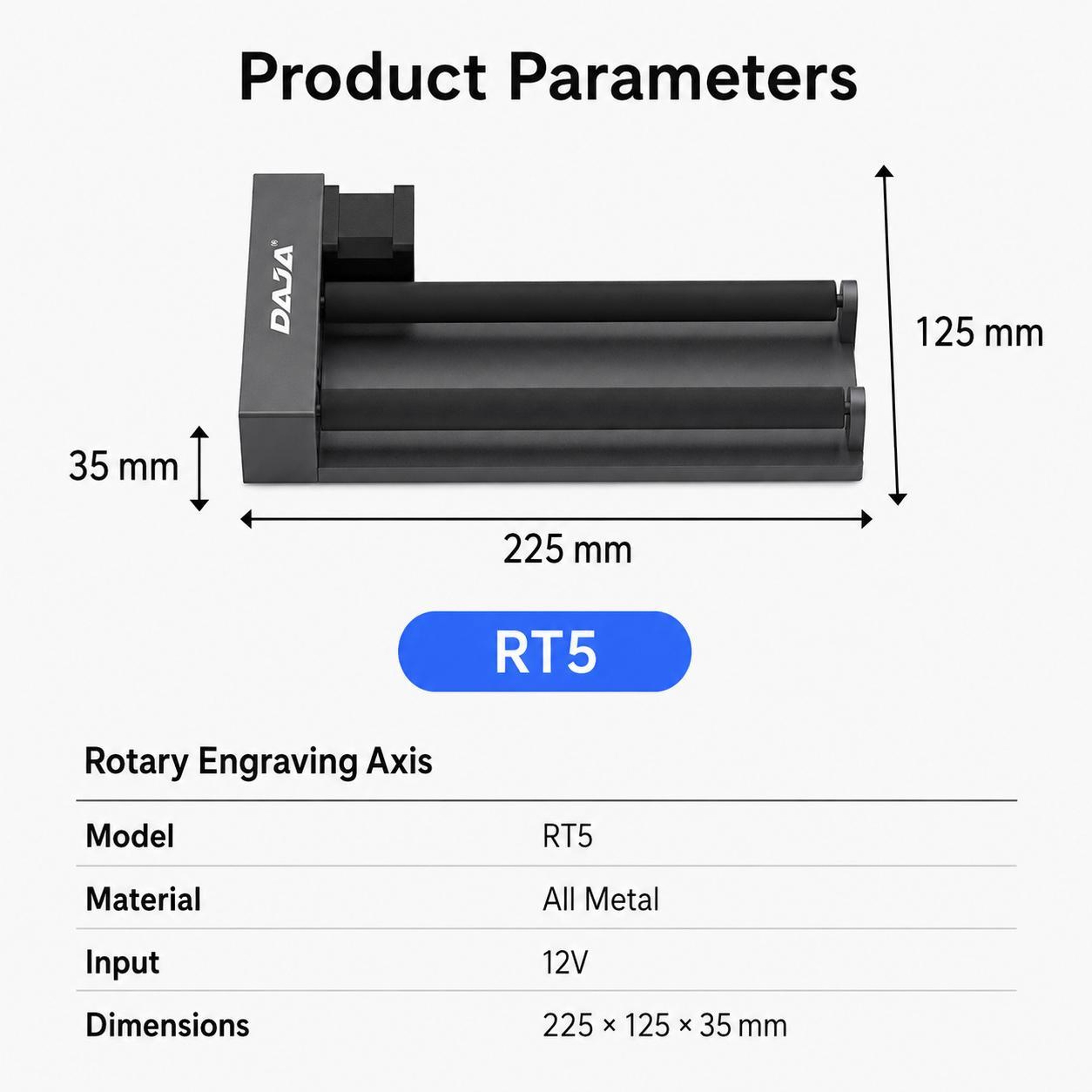 RT5 Laser Engraver Rotary Attachment 360° Adjustable Rotary Axis for Cylinders – view 5